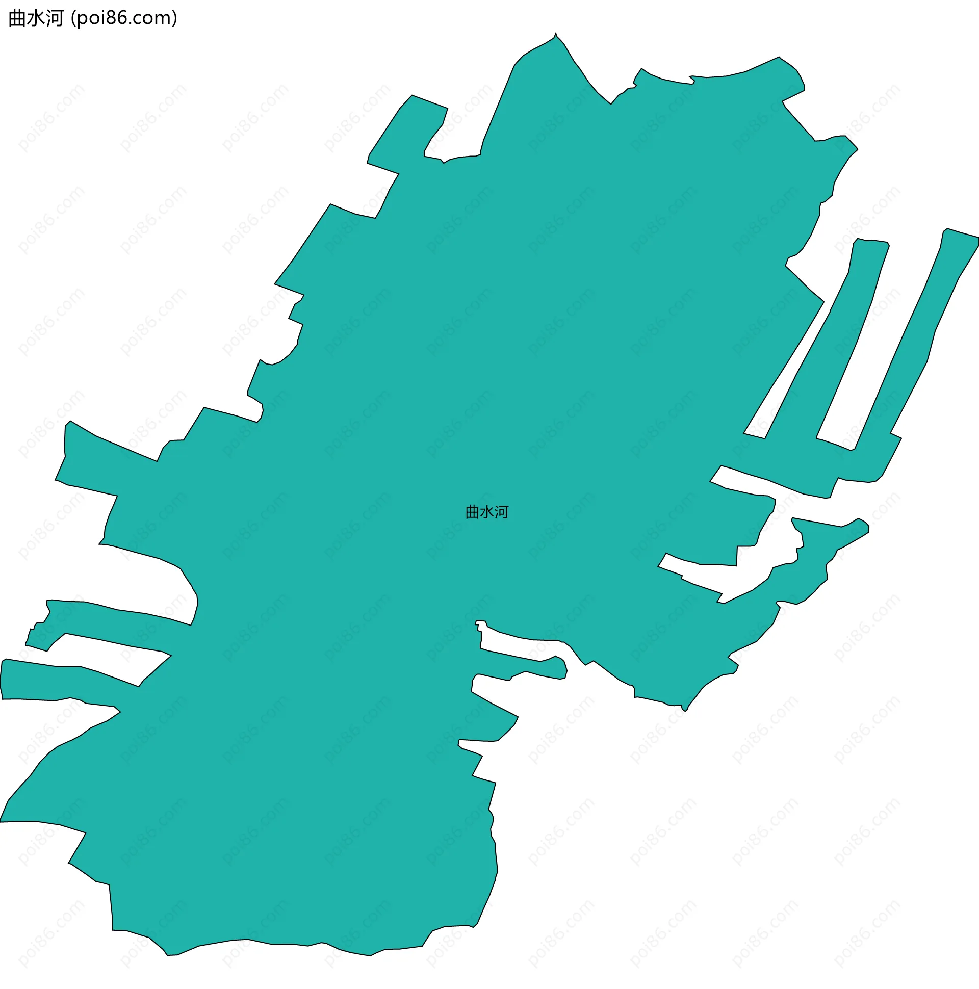 曲水河边界地图
