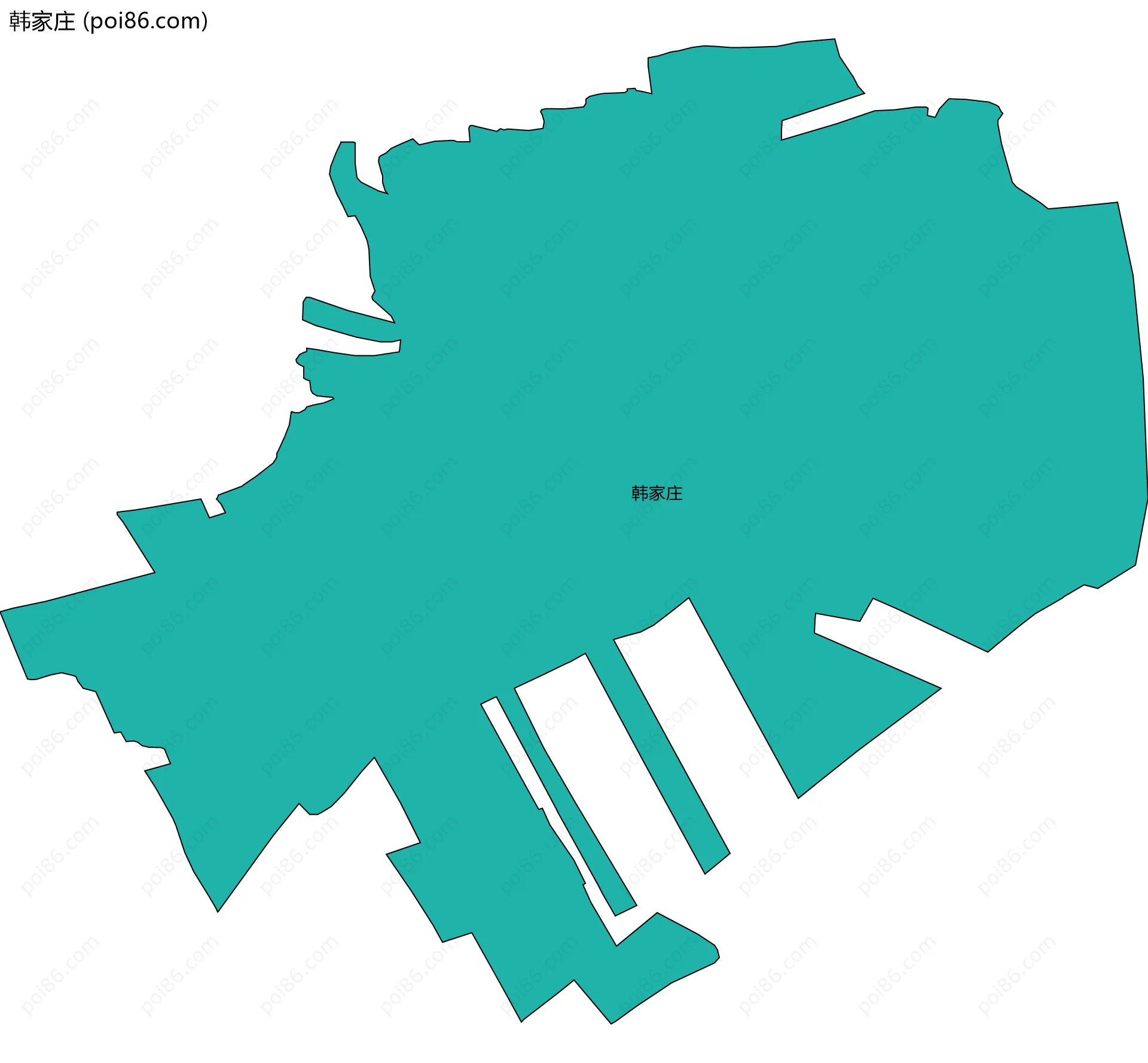 韩家庄边界地图
