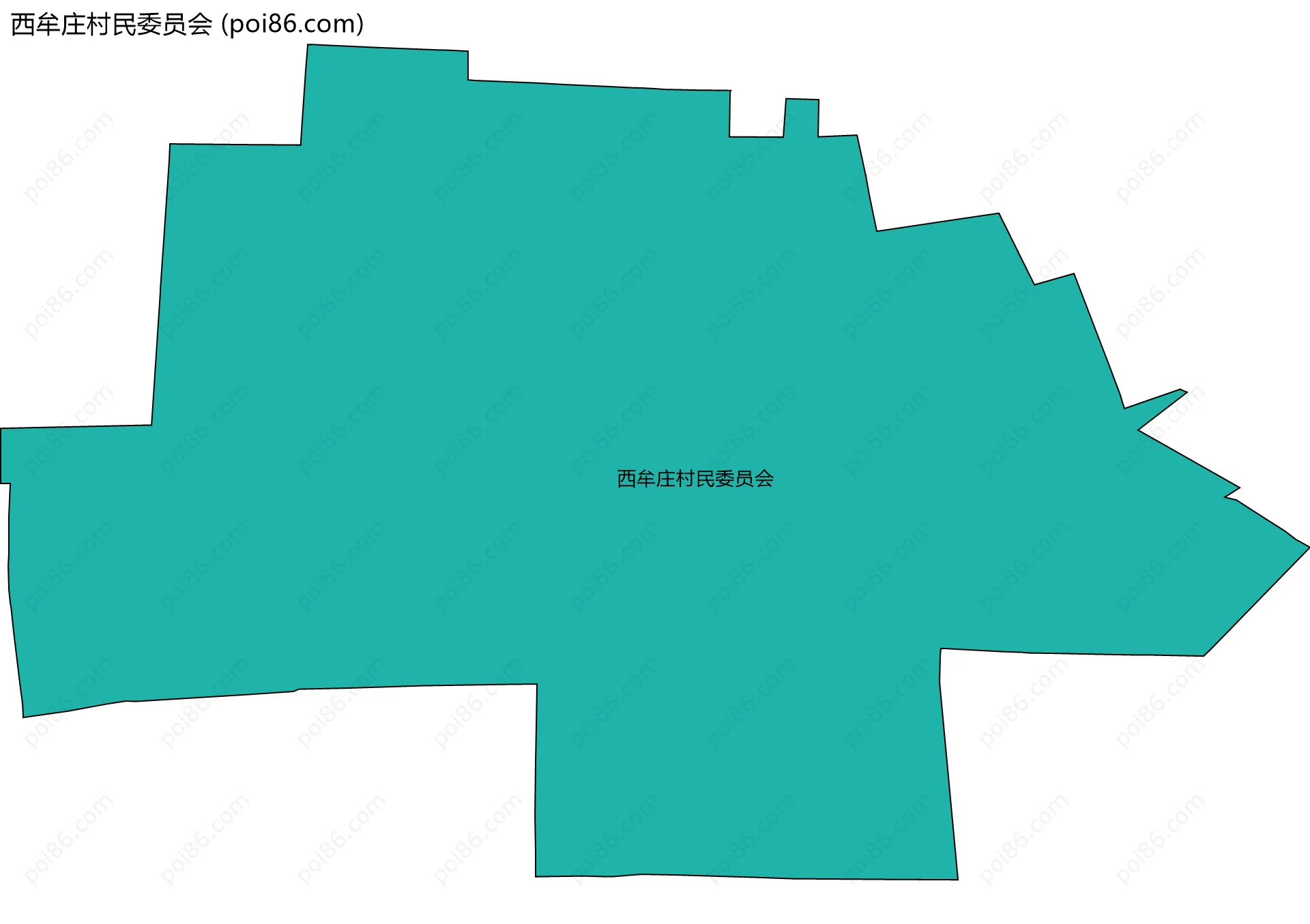 西牟庄村民委员会边界地图