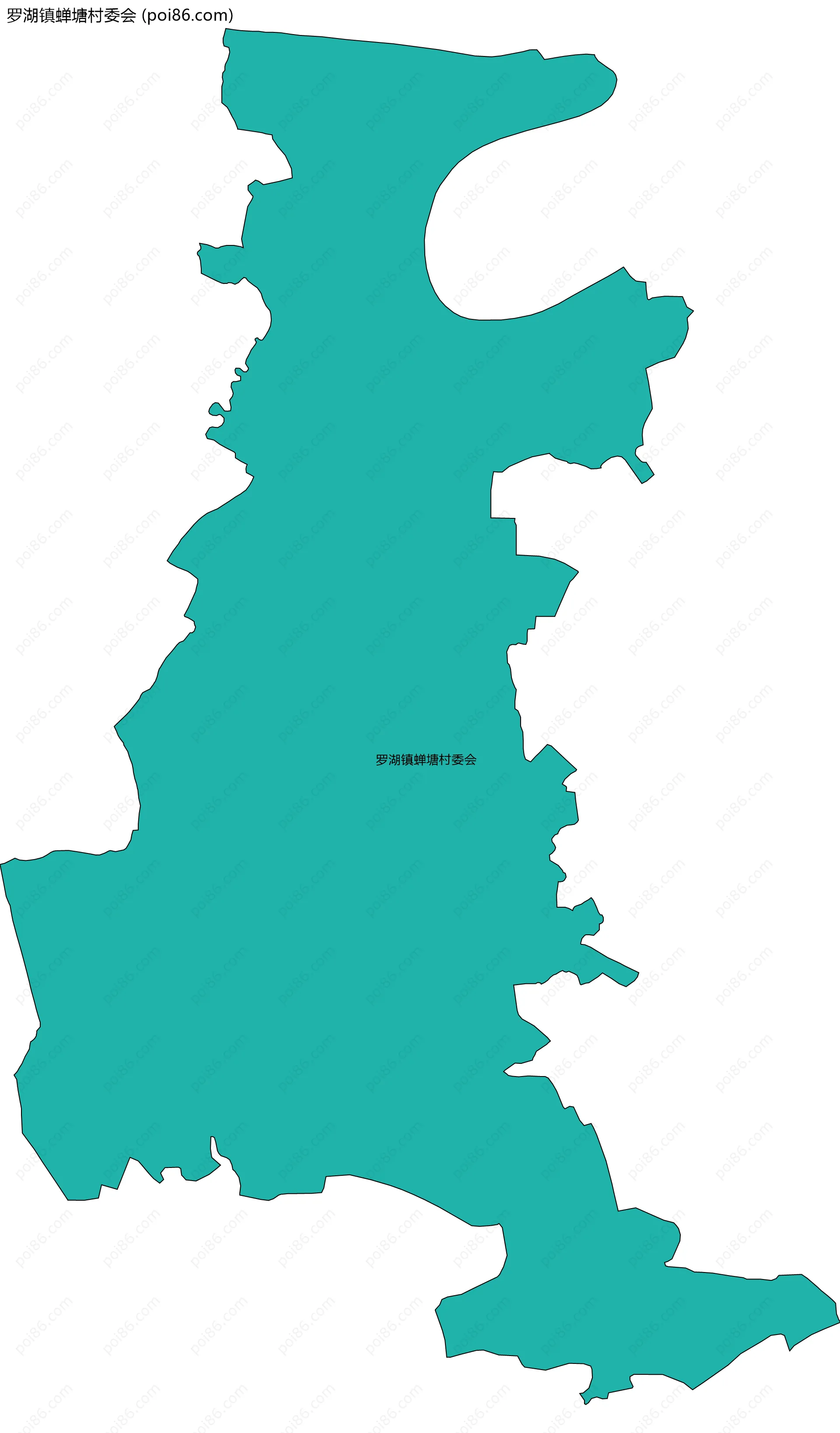 罗湖镇蝉塘村委会边界地图