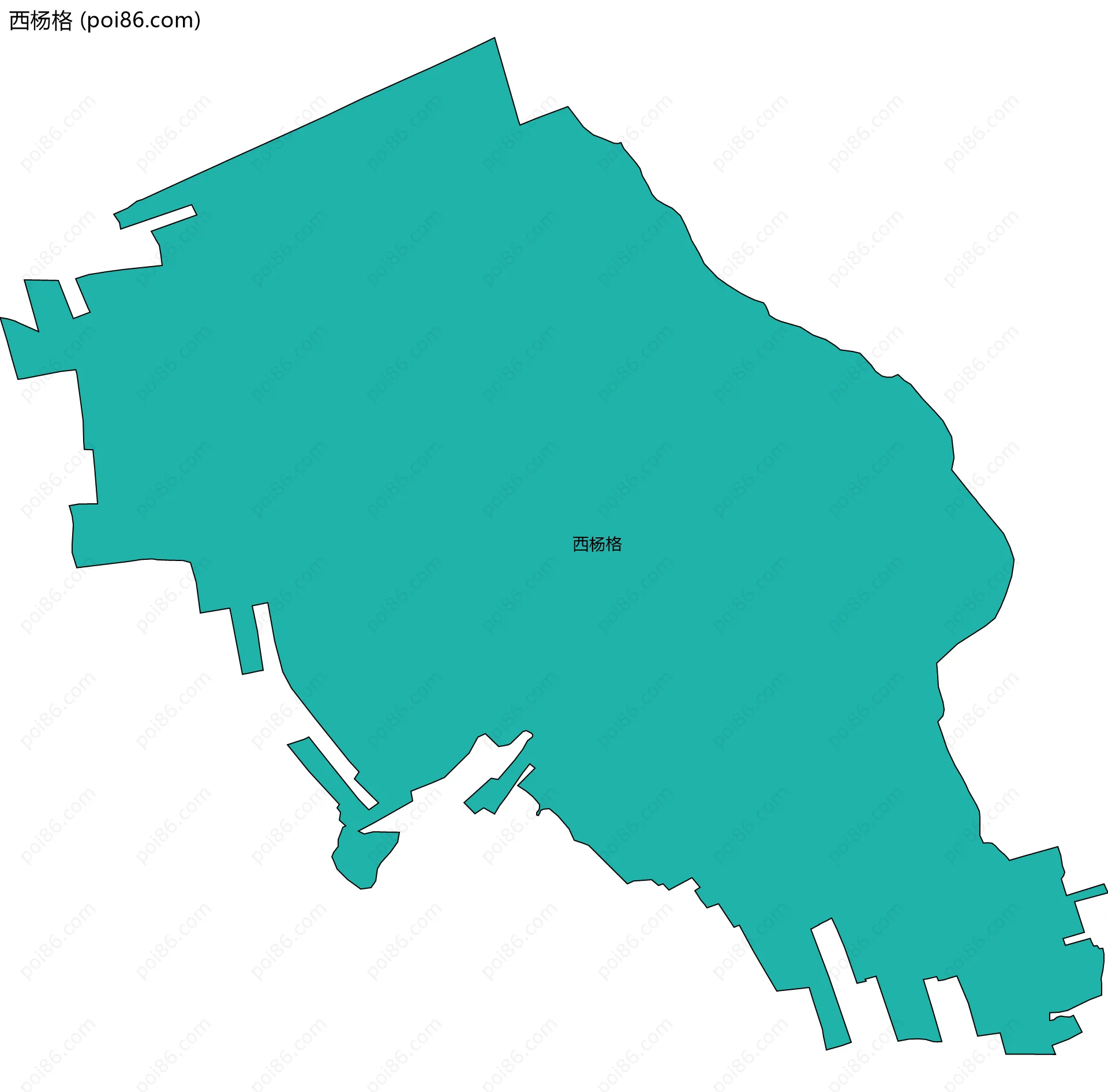 西杨格边界地图