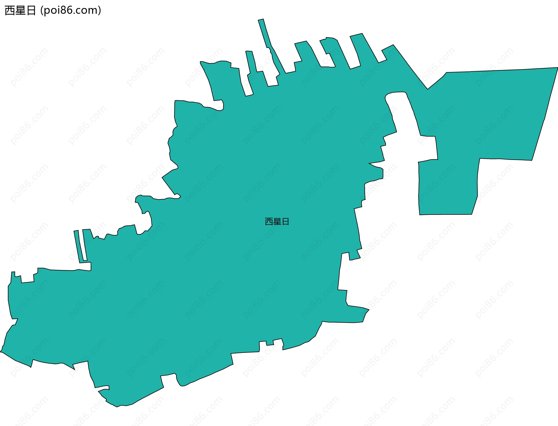西星日边界地图