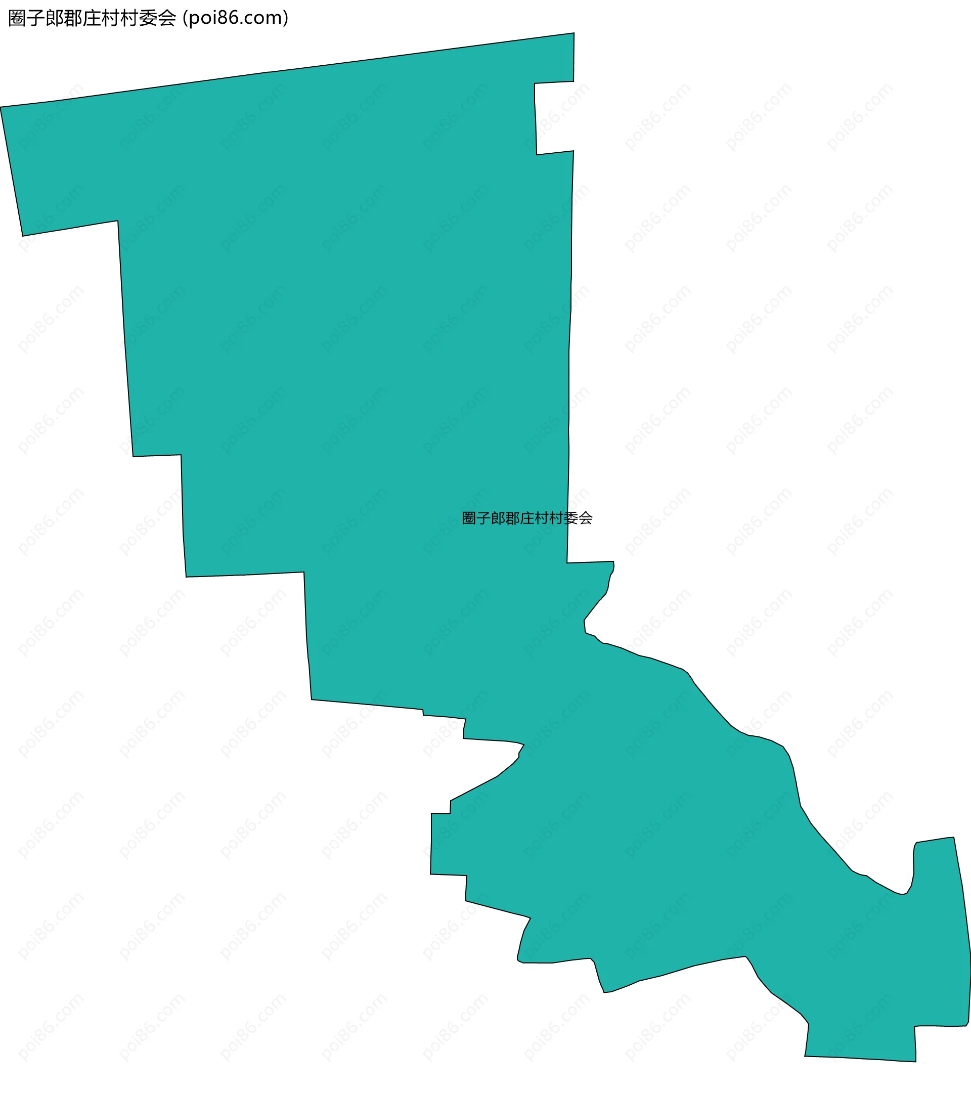 圈子郎郡庄村村委会边界地图