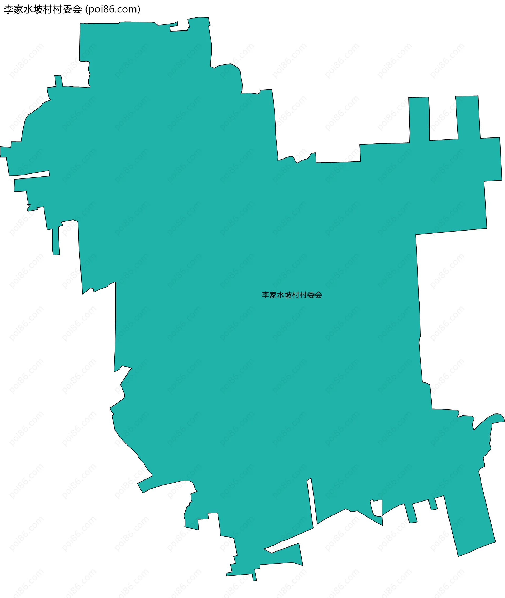 李家水坡村村委会边界地图