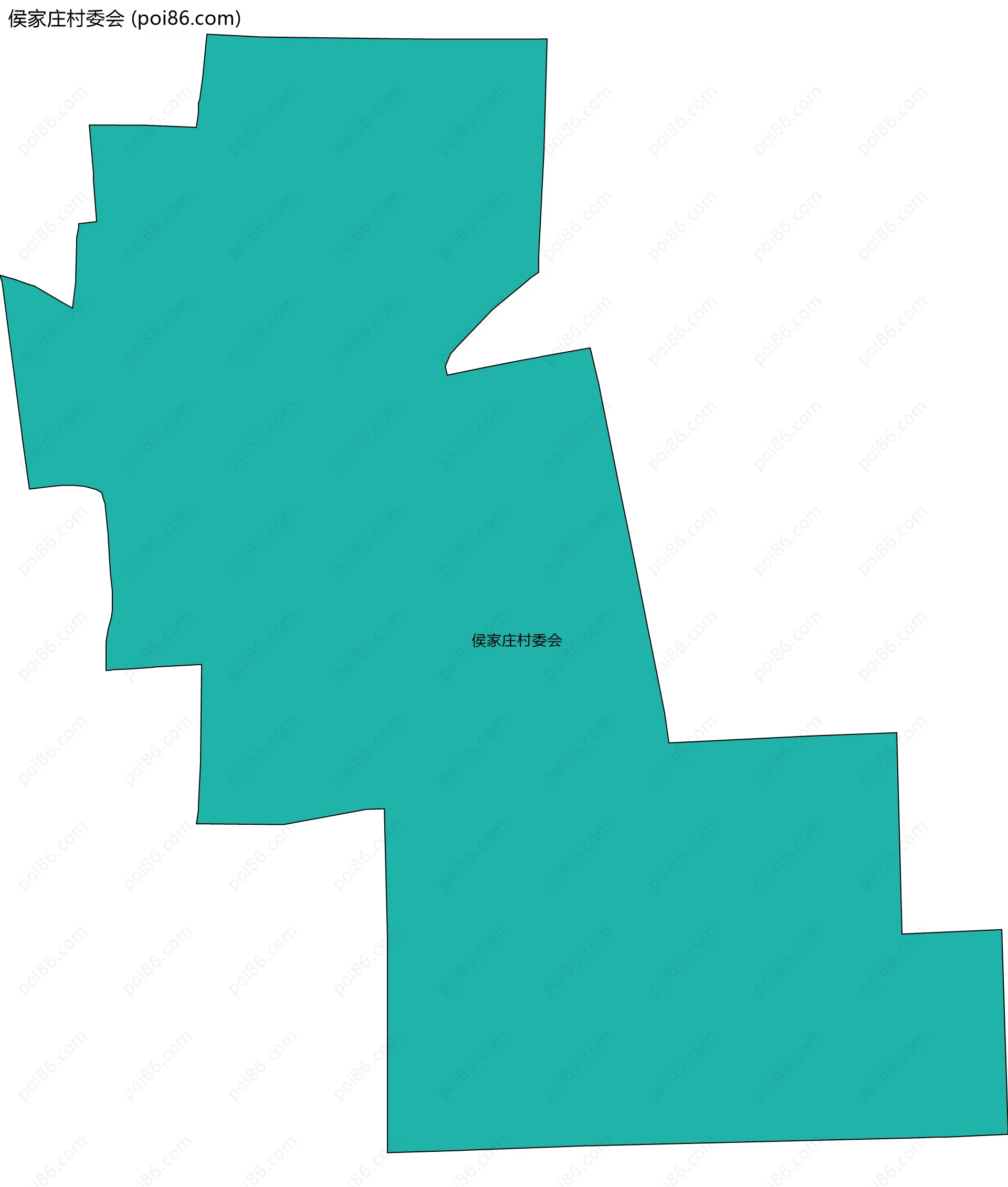 侯家庄村委会边界地图