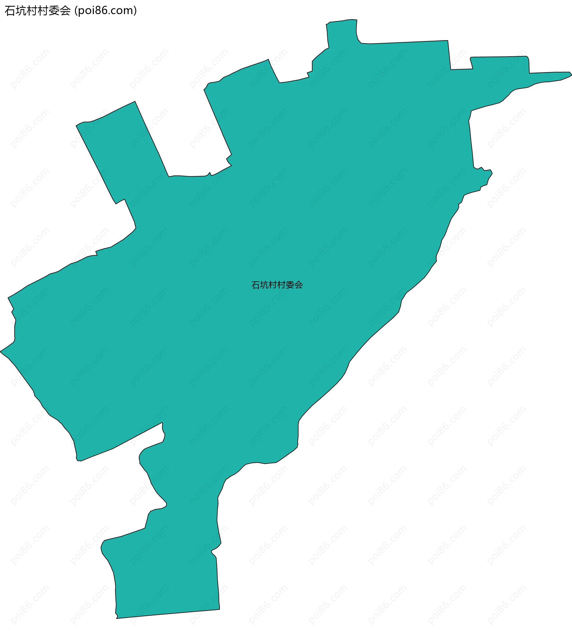 石坑村村委会边界地图