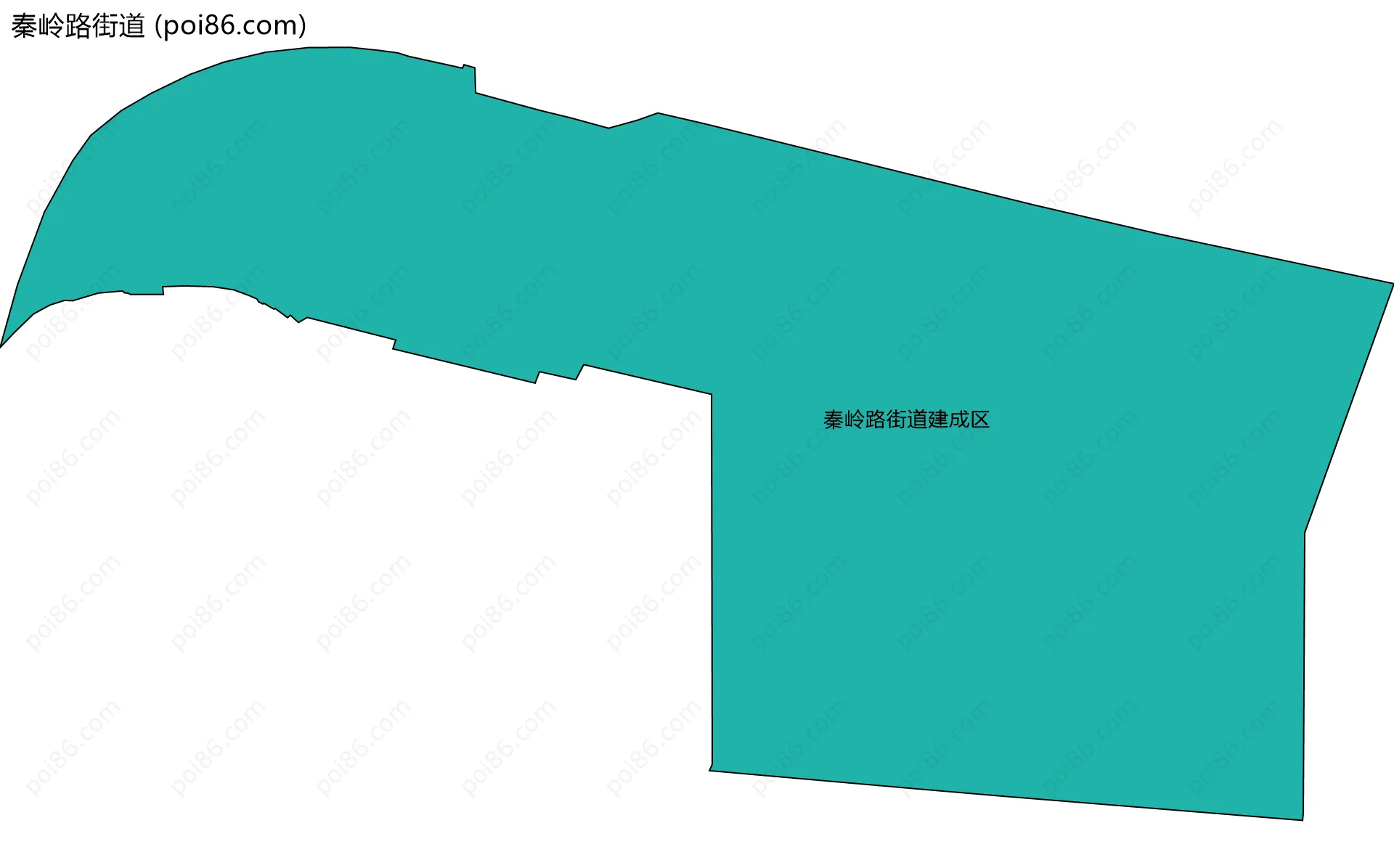 秦岭路街道边界地图(五级行政区划)