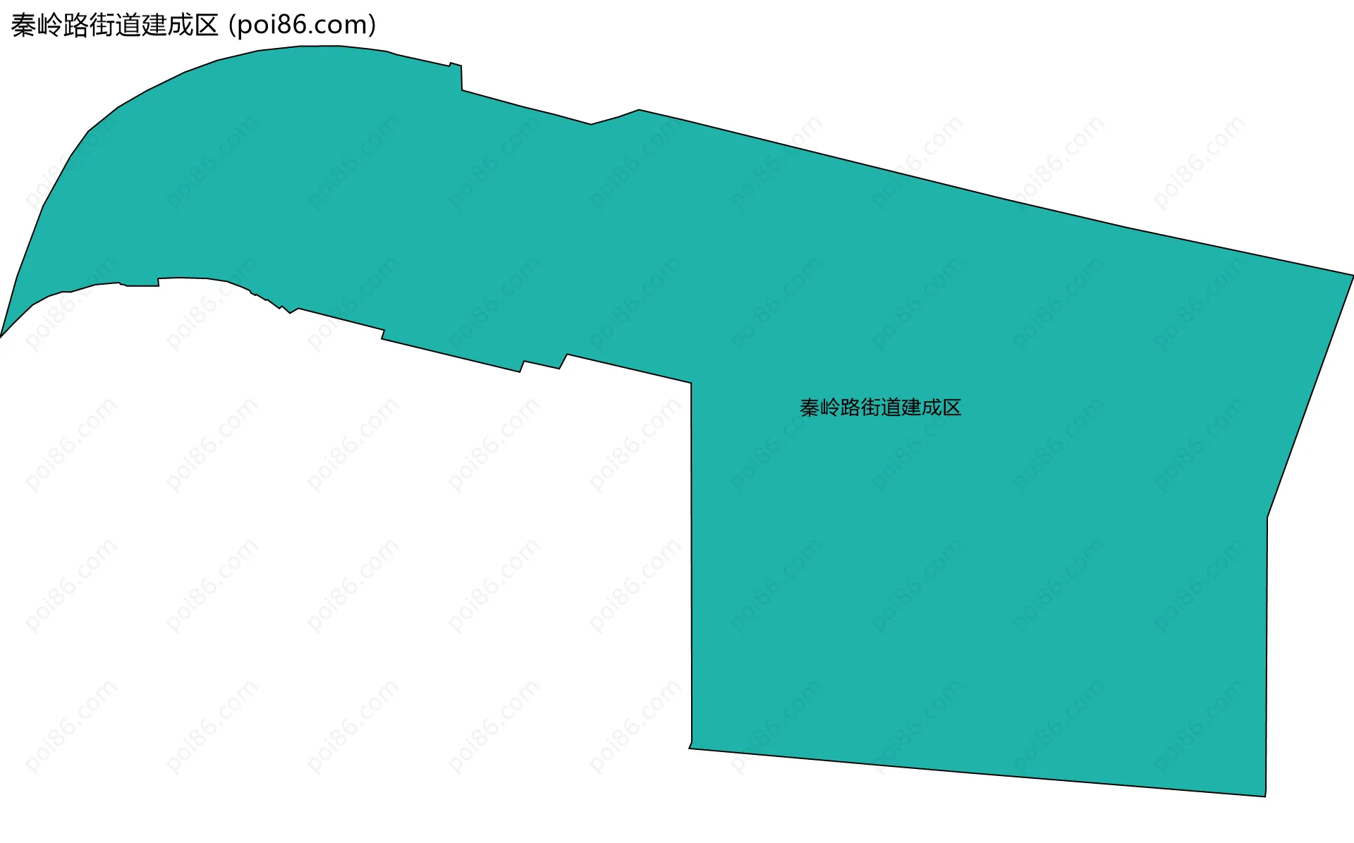 秦岭路街道建成区边界地图