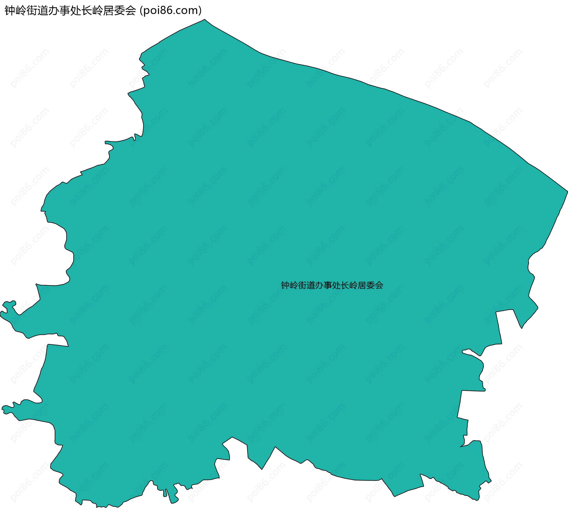 钟岭街道办事处长岭居委会边界地图
