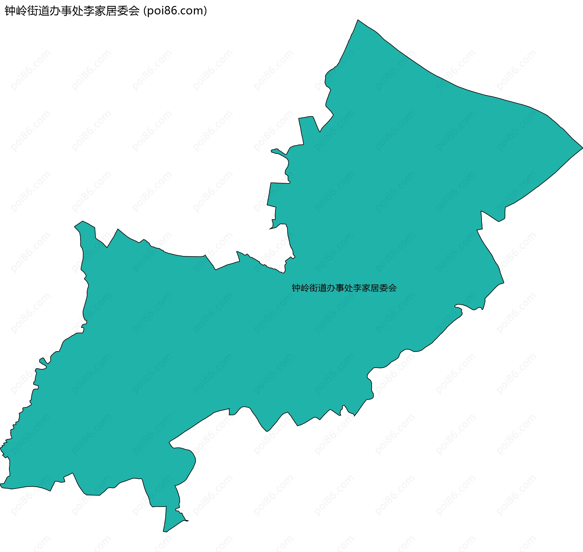 钟岭街道办事处李家居委会边界地图