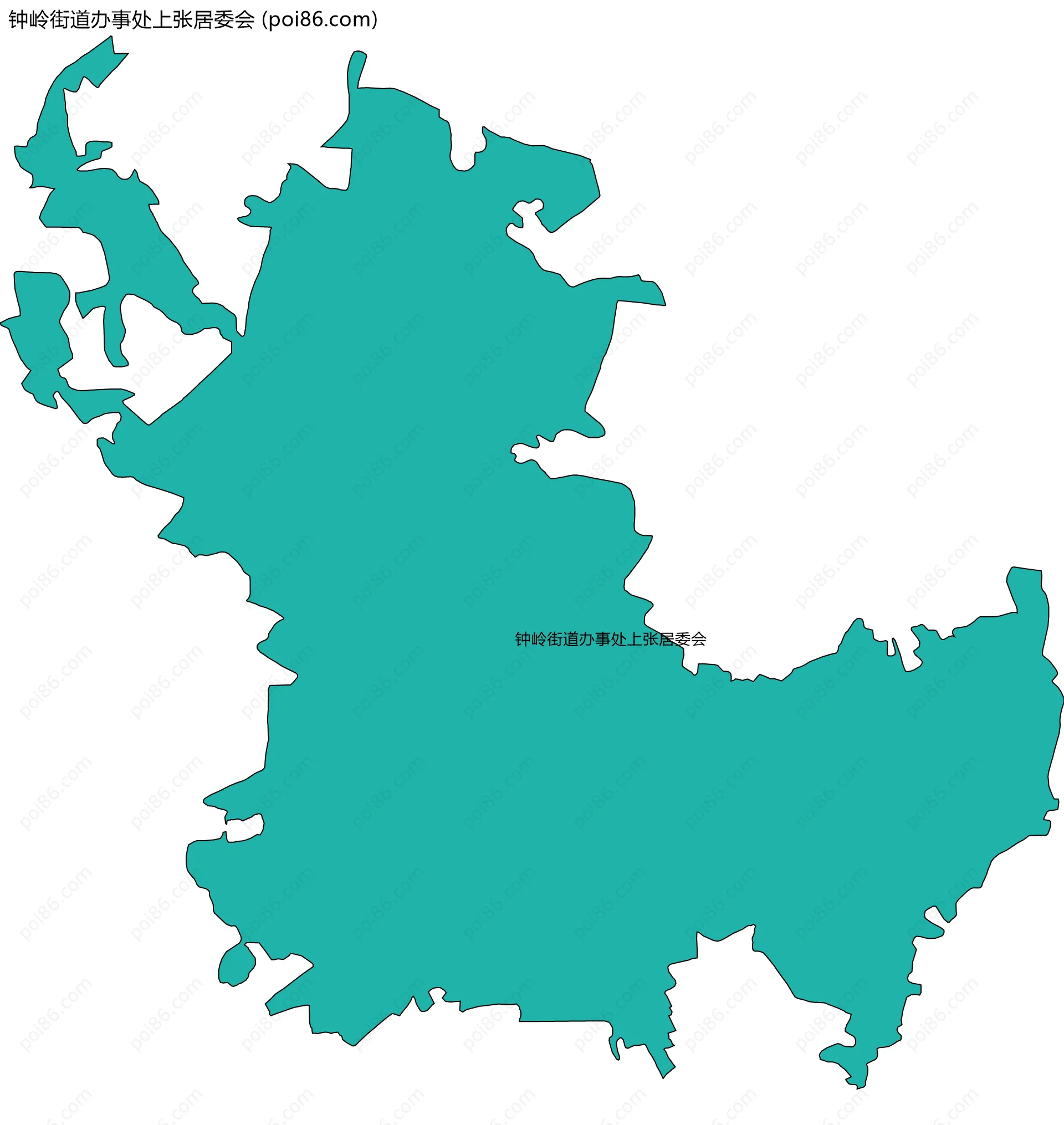 钟岭街道办事处上张居委会边界地图
