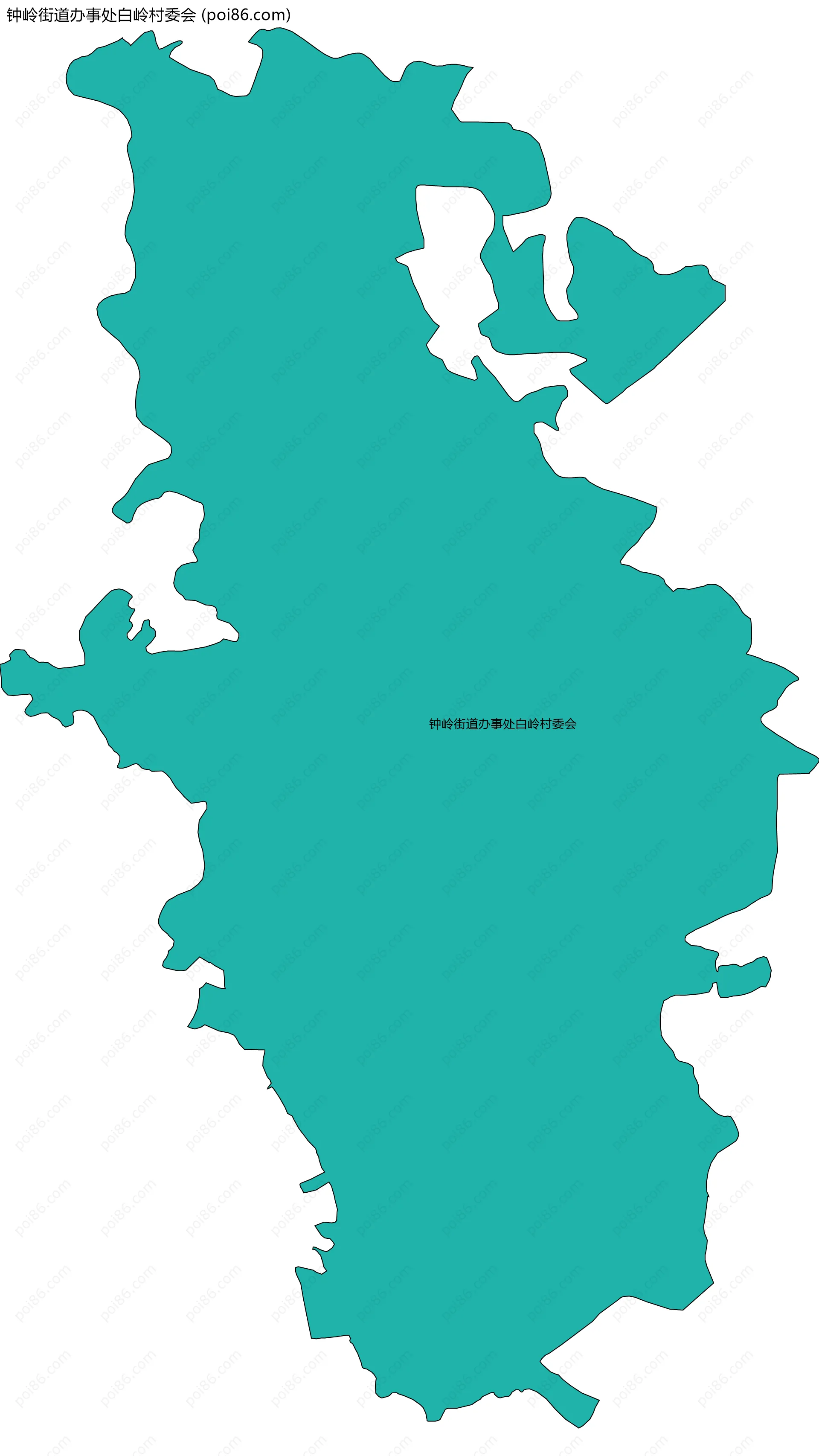 钟岭街道办事处白岭村委会边界地图