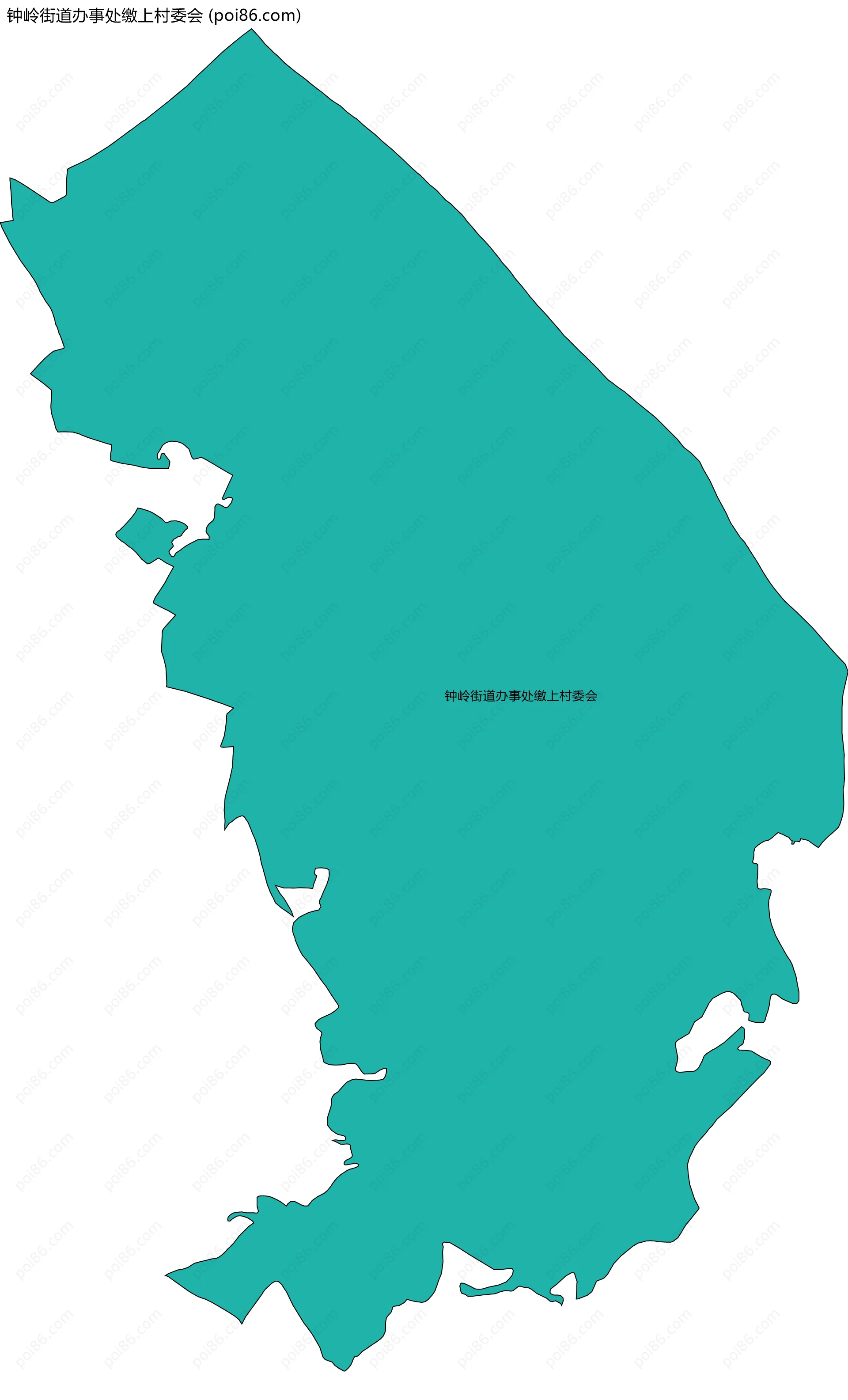 钟岭街道办事处缴上村委会边界地图