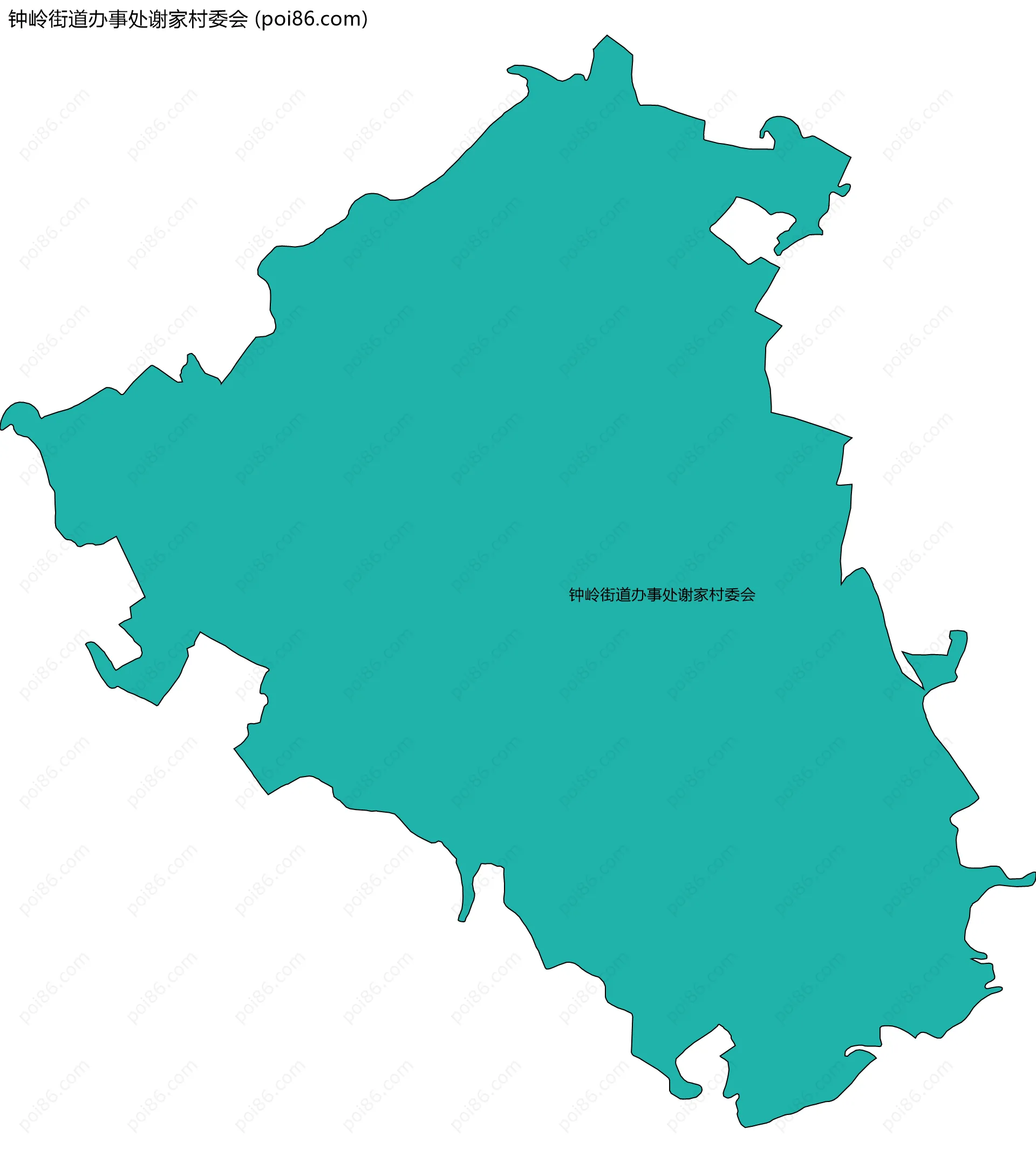 钟岭街道办事处谢家村委会边界地图