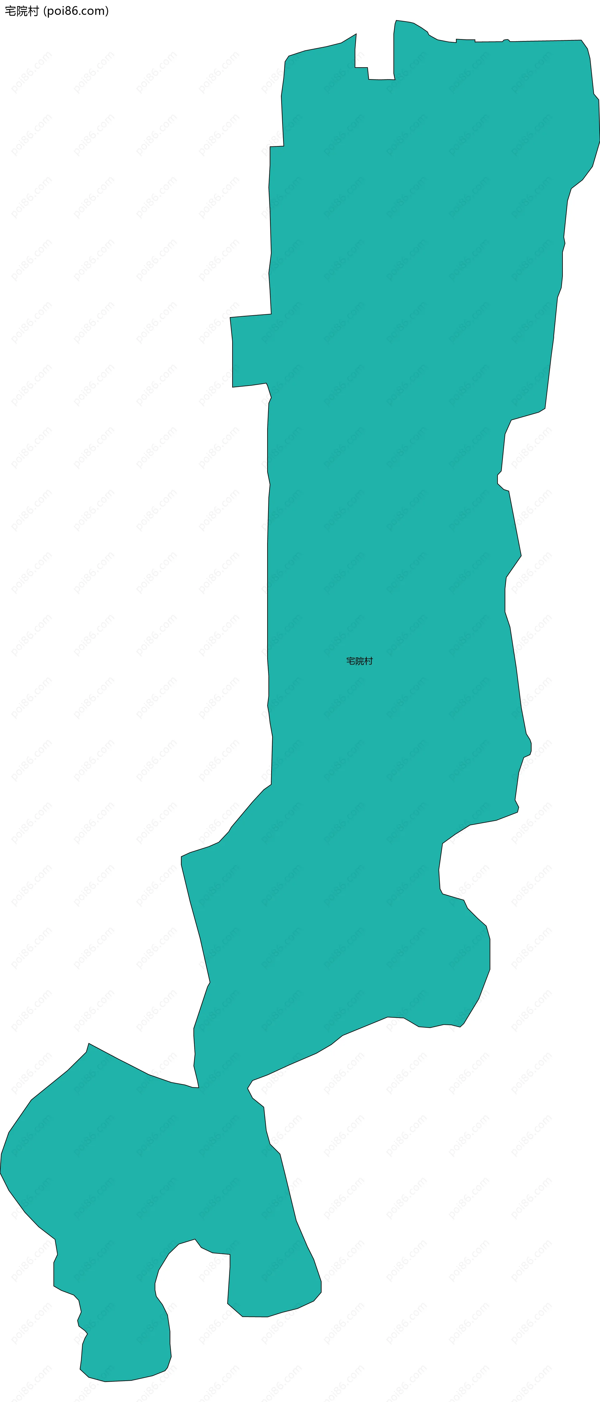 宅院村边界地图