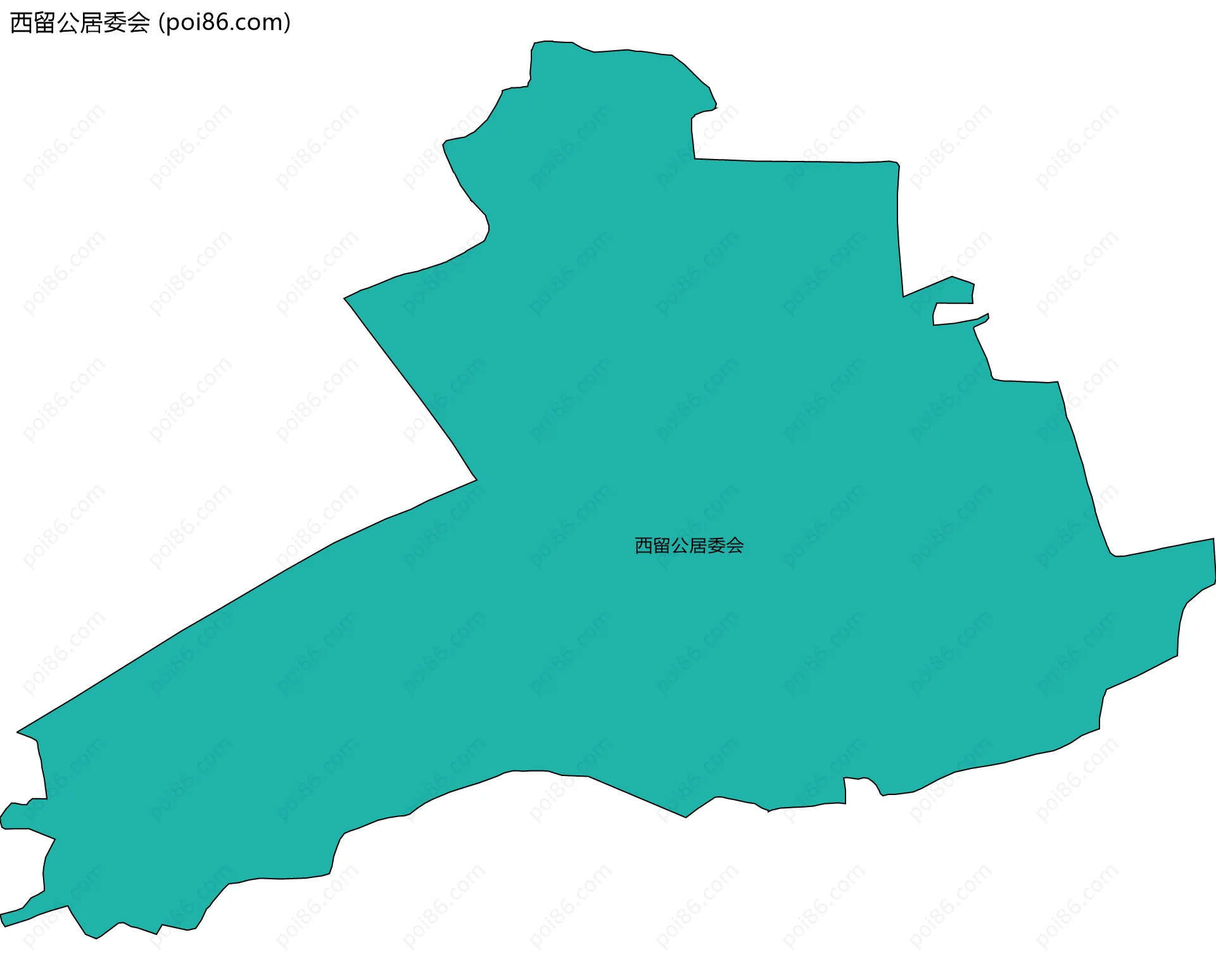 西留公居委会边界地图