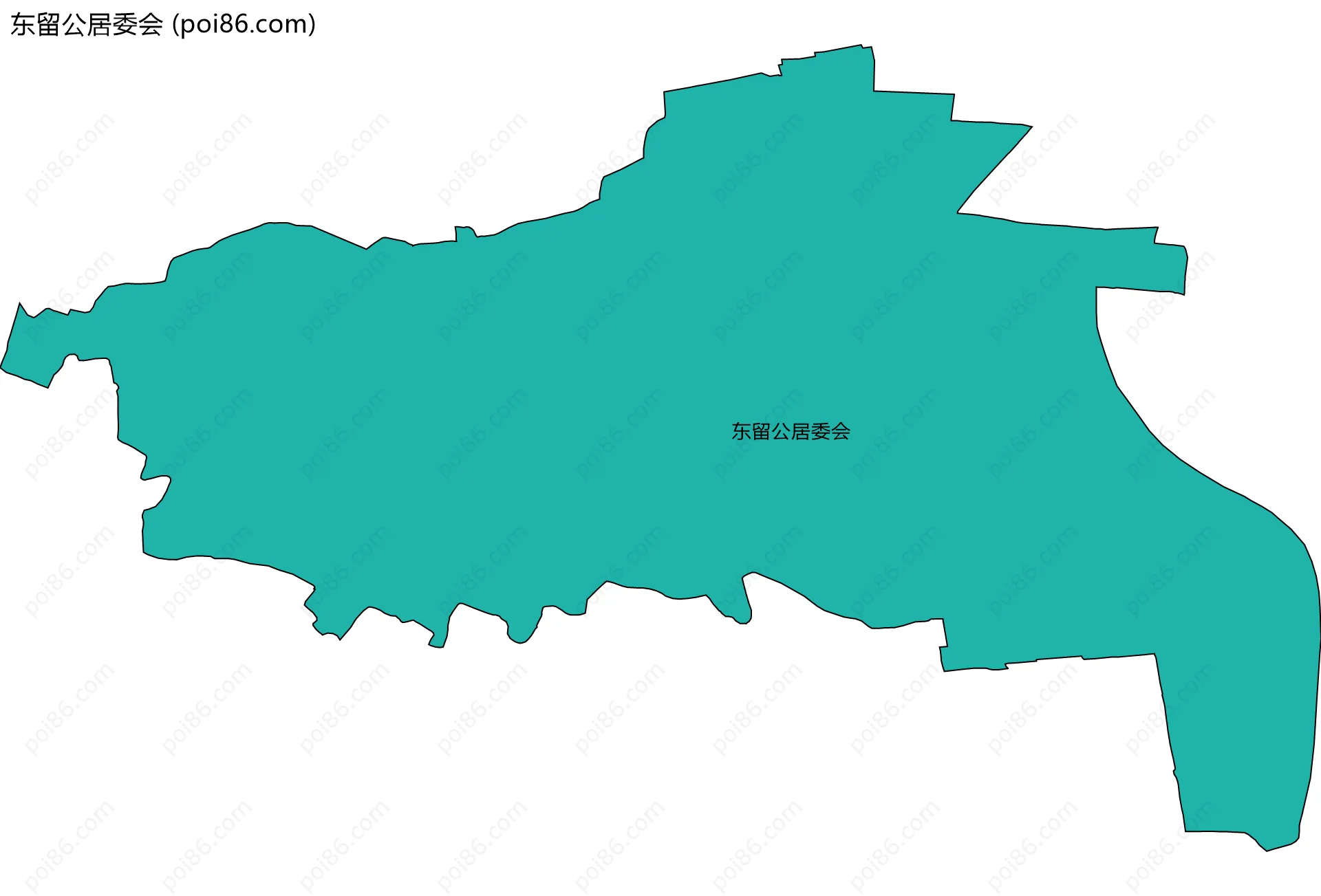 东留公居委会边界地图