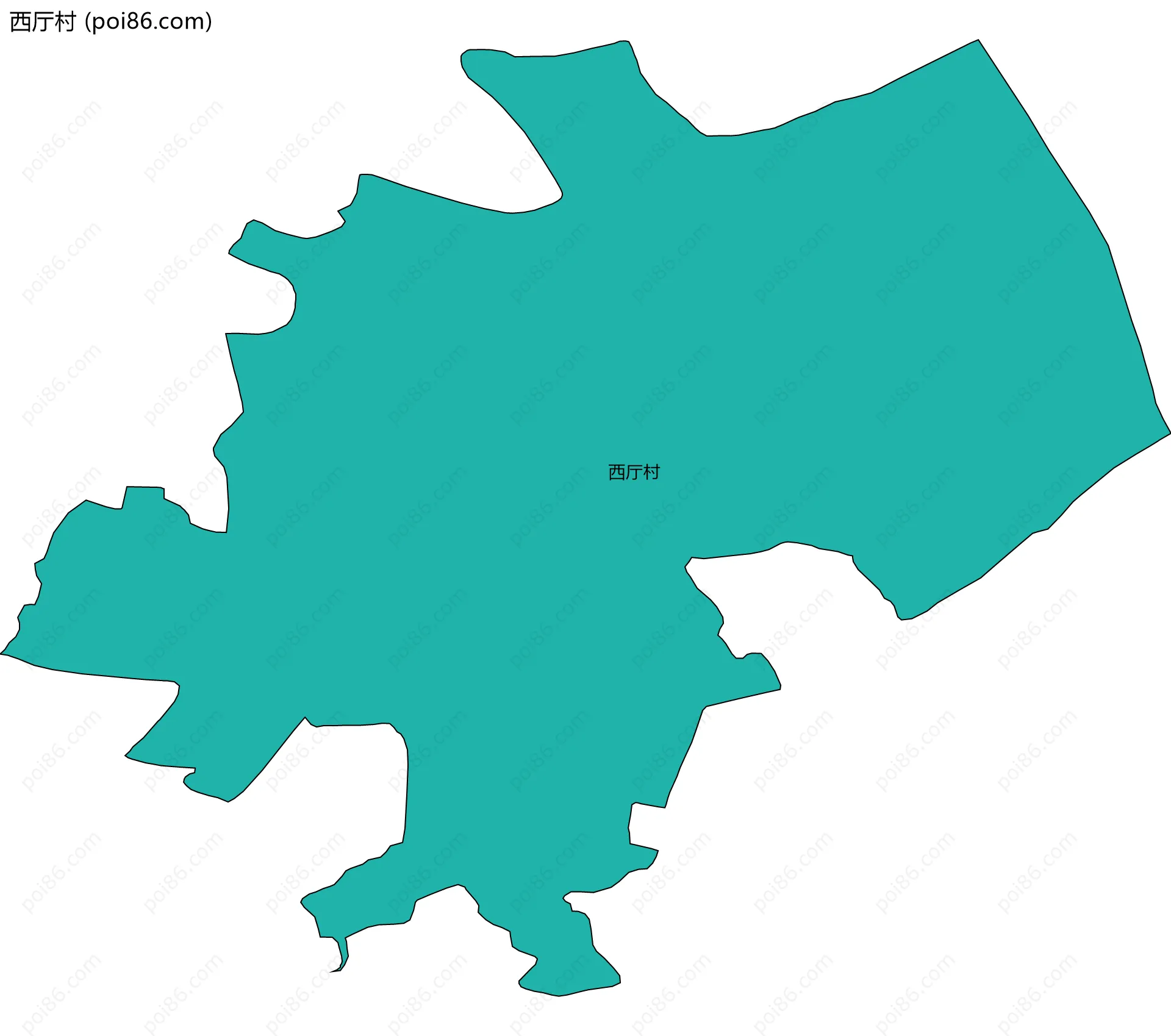 西厅村边界地图