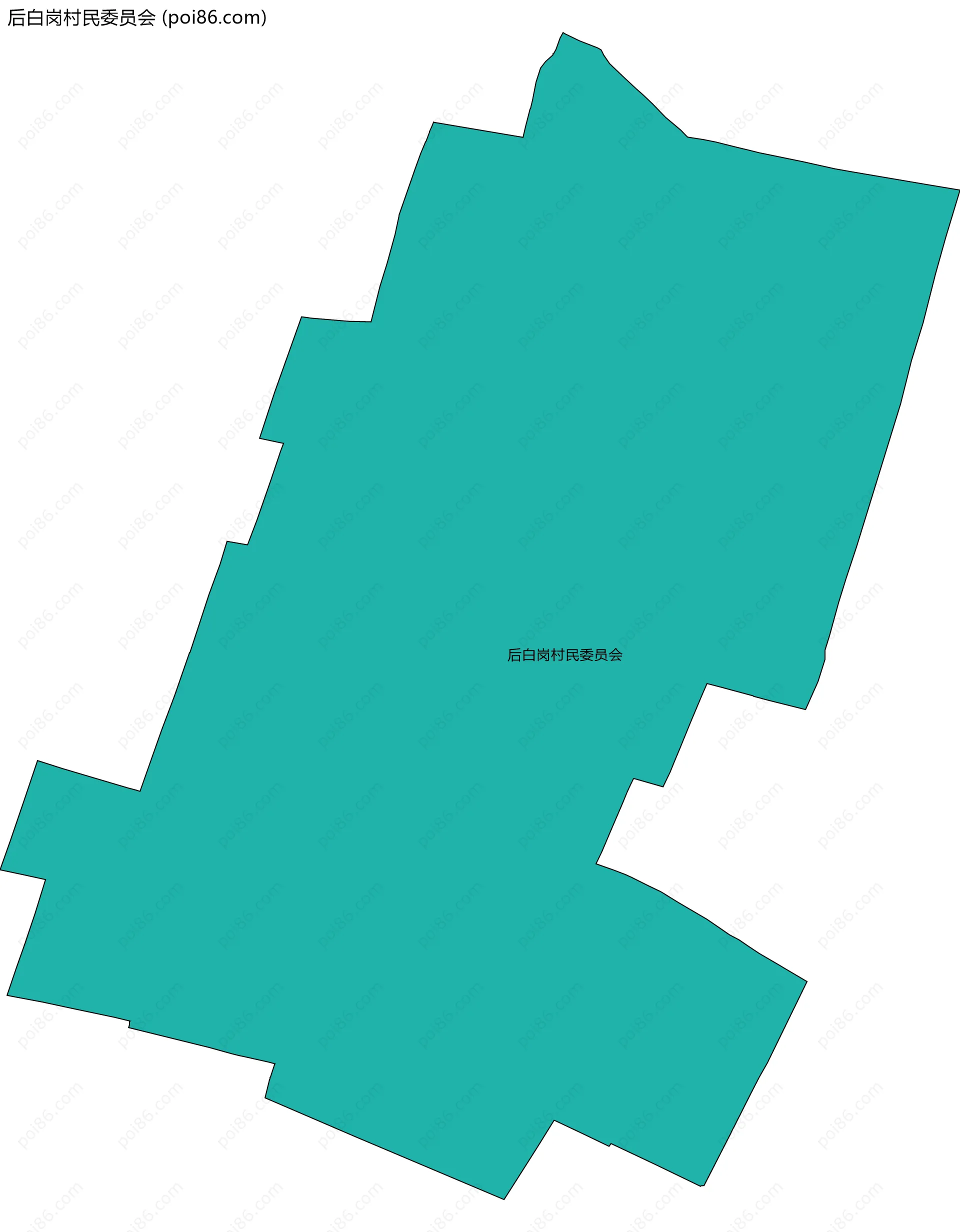 后白岗村民委员会边界地图