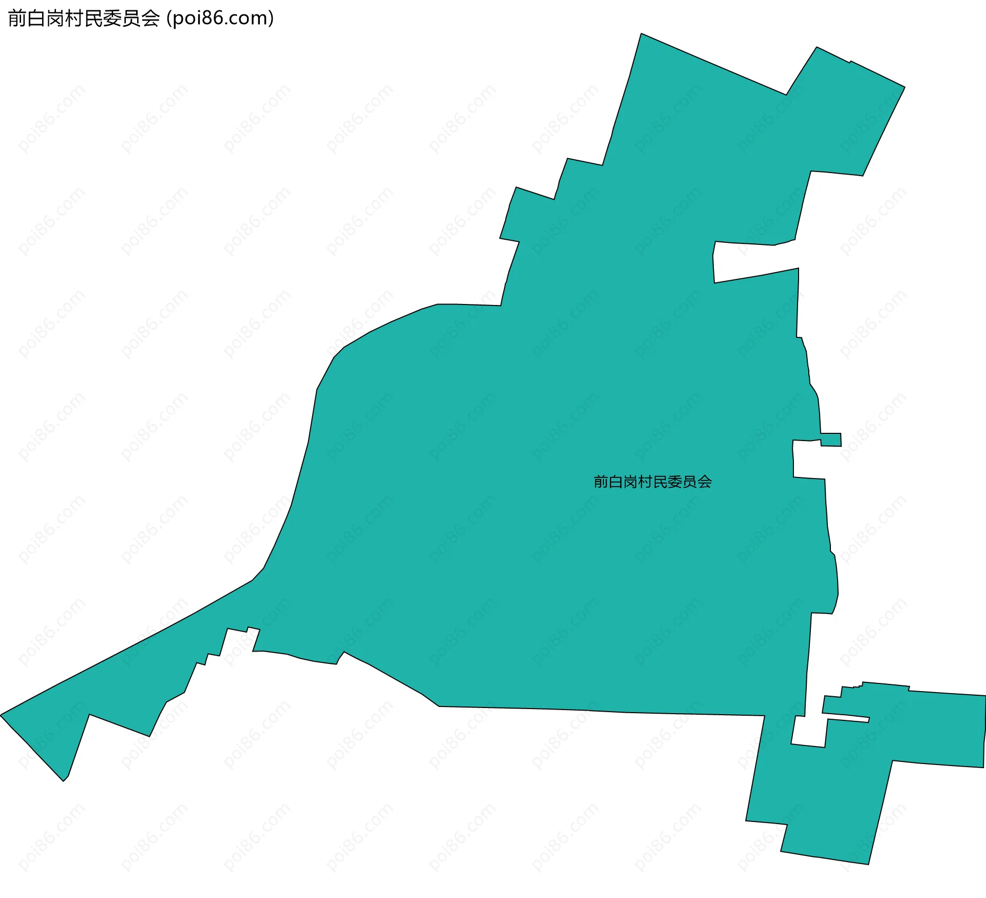 前白岗村民委员会边界地图