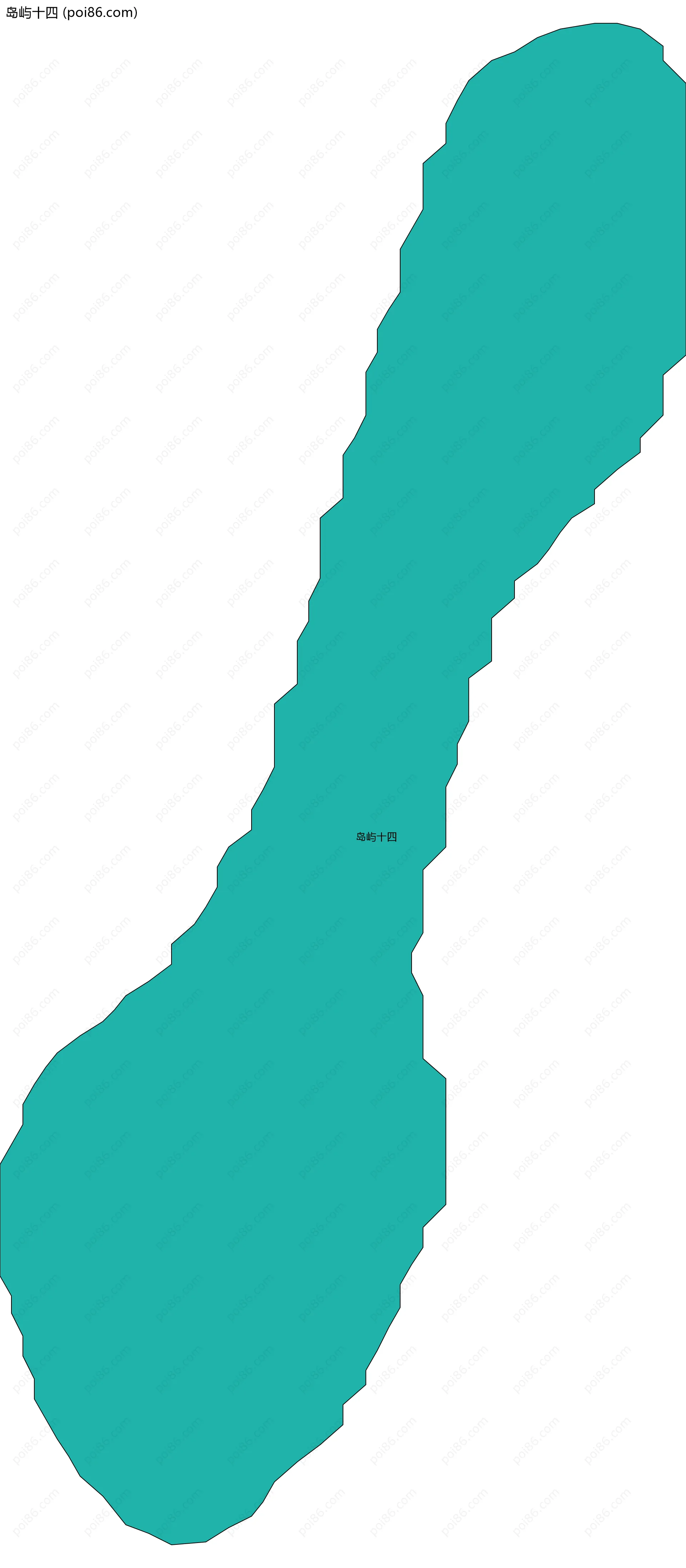 岛屿十四边界地图(五级行政区划)
