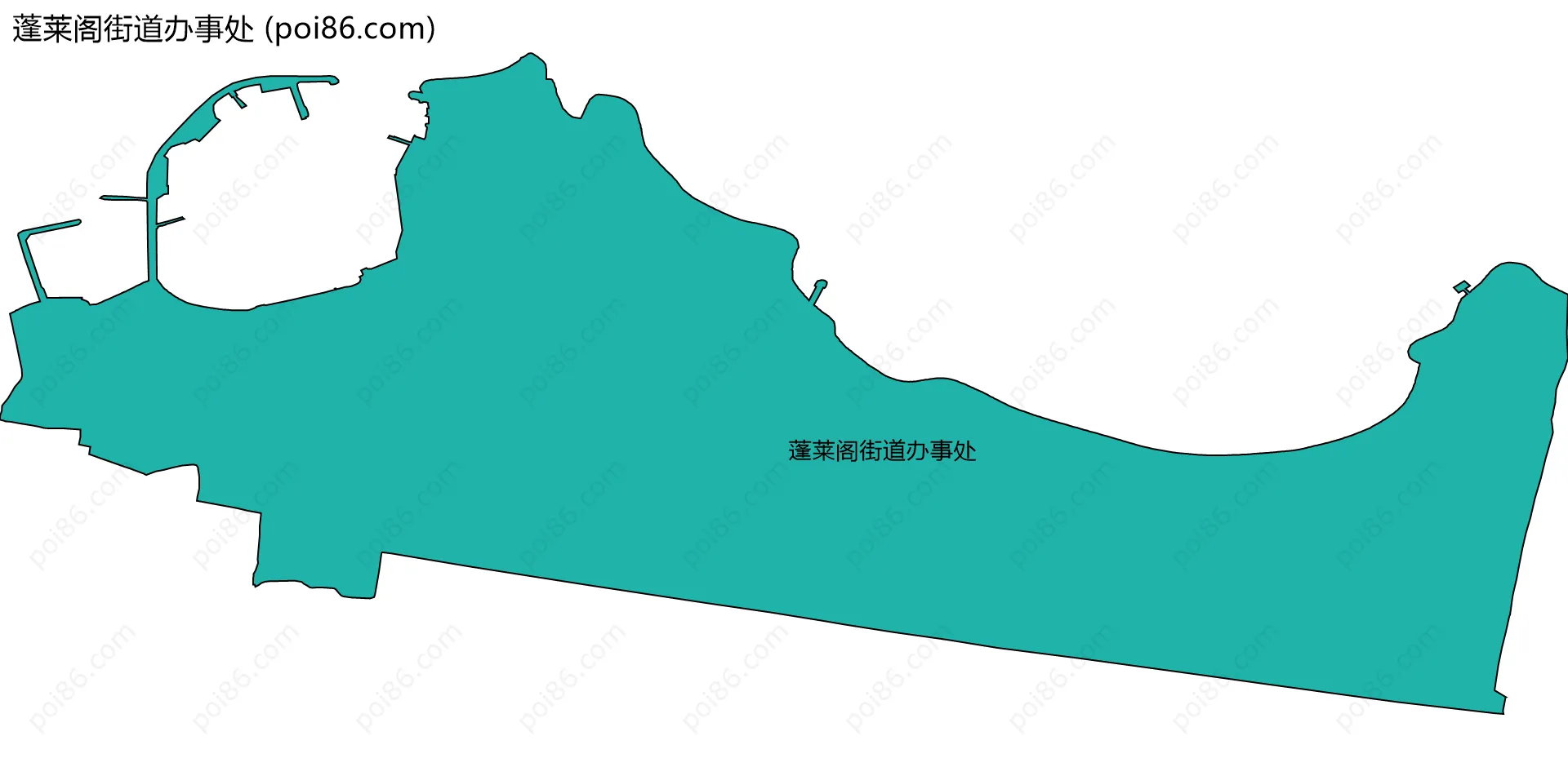 蓬莱阁街道办事处边界地图