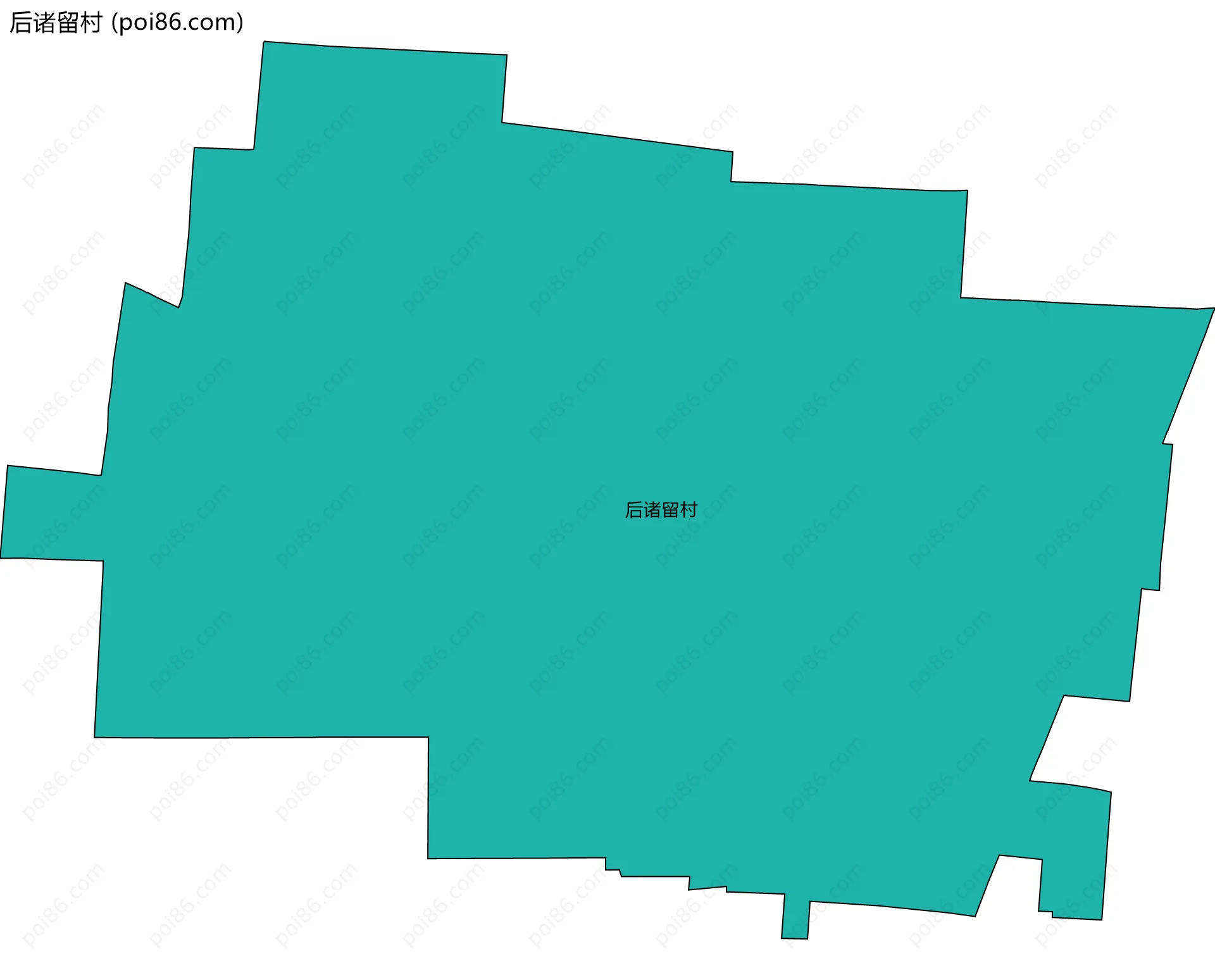 后诸留村边界地图