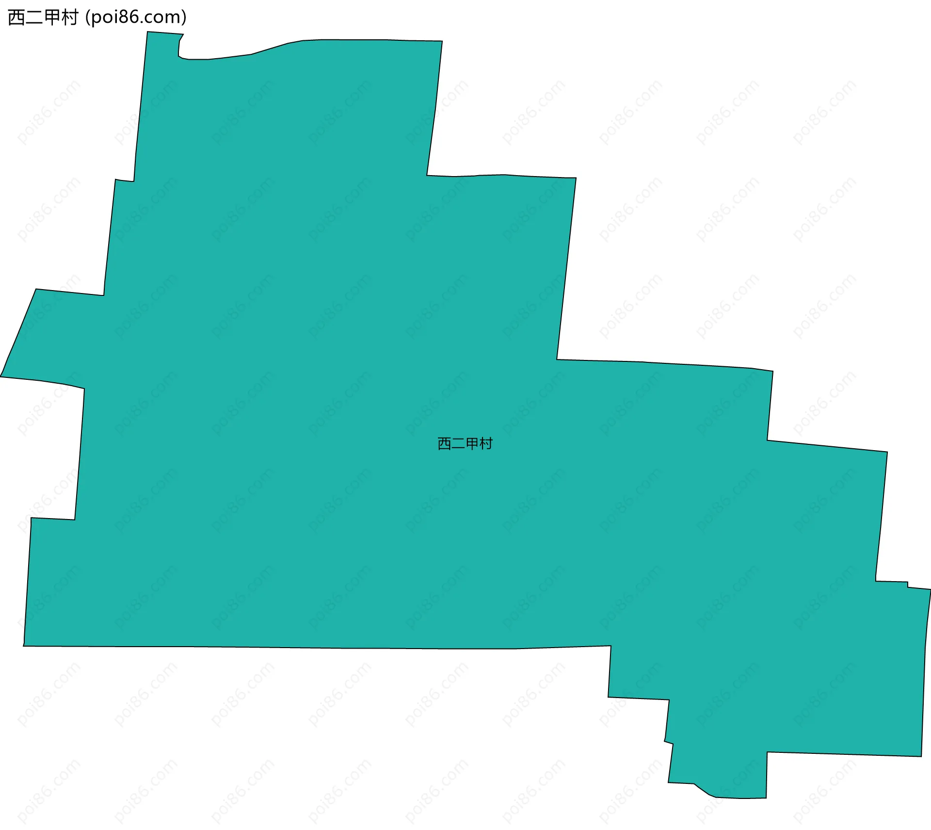 西二甲村边界地图