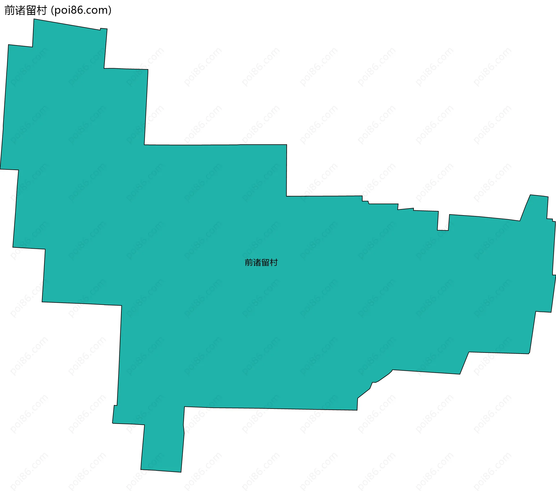 前诸留村边界地图