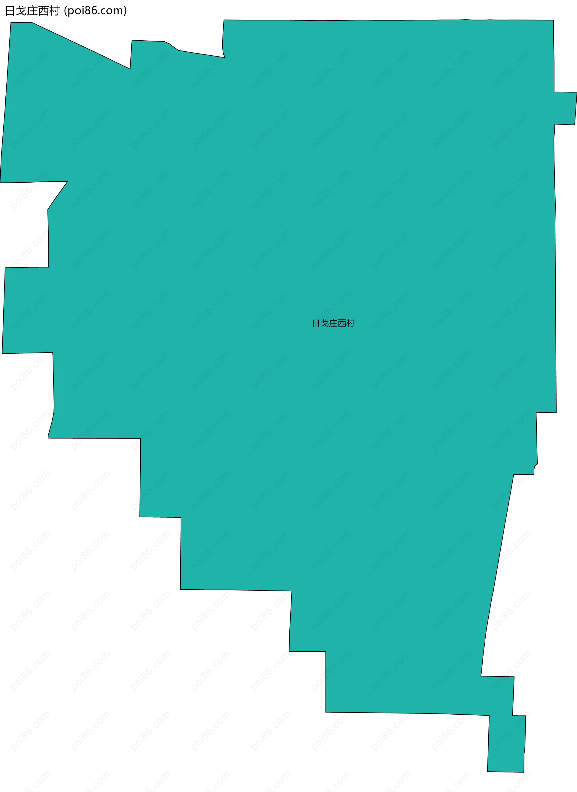日戈庄西村边界地图