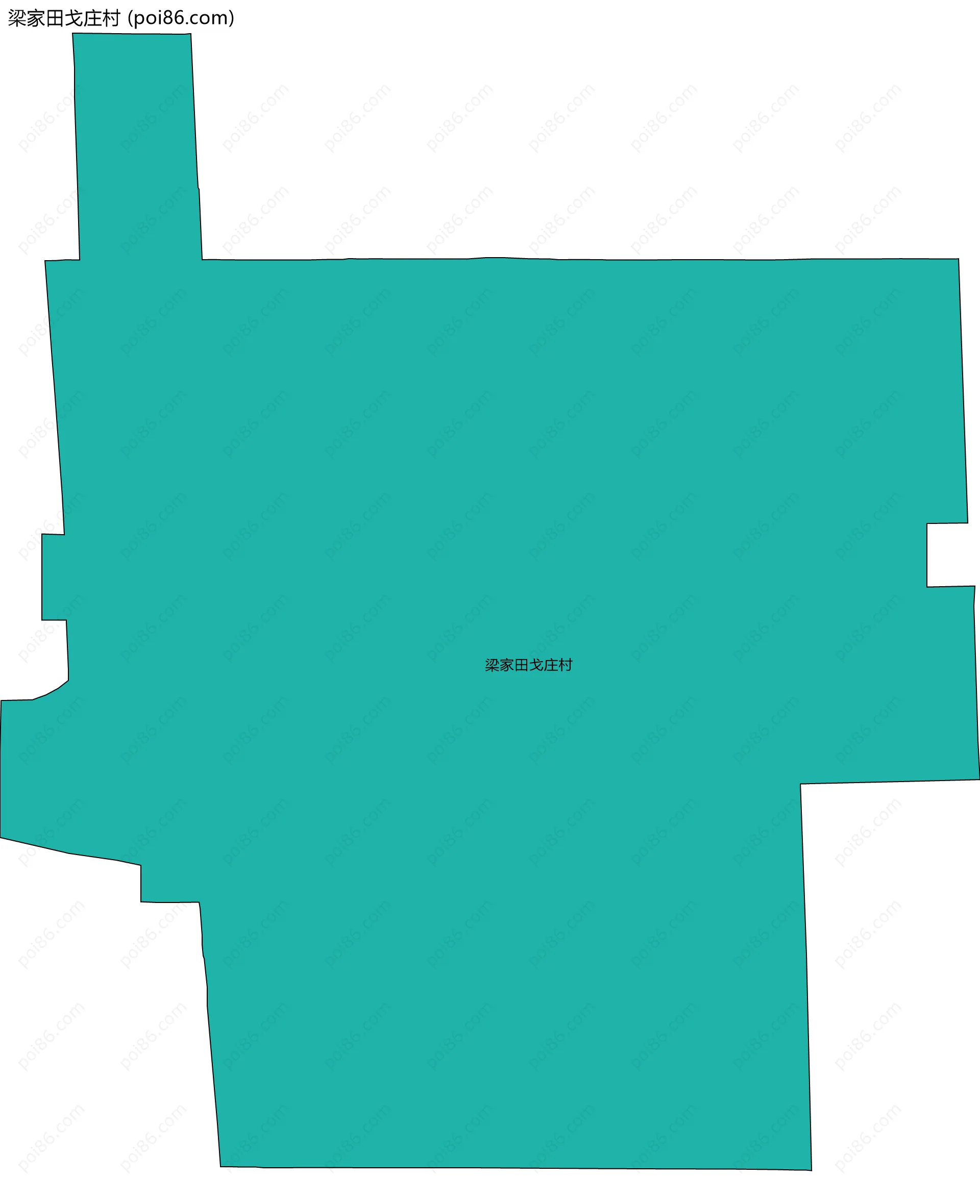 梁家田戈庄村边界地图