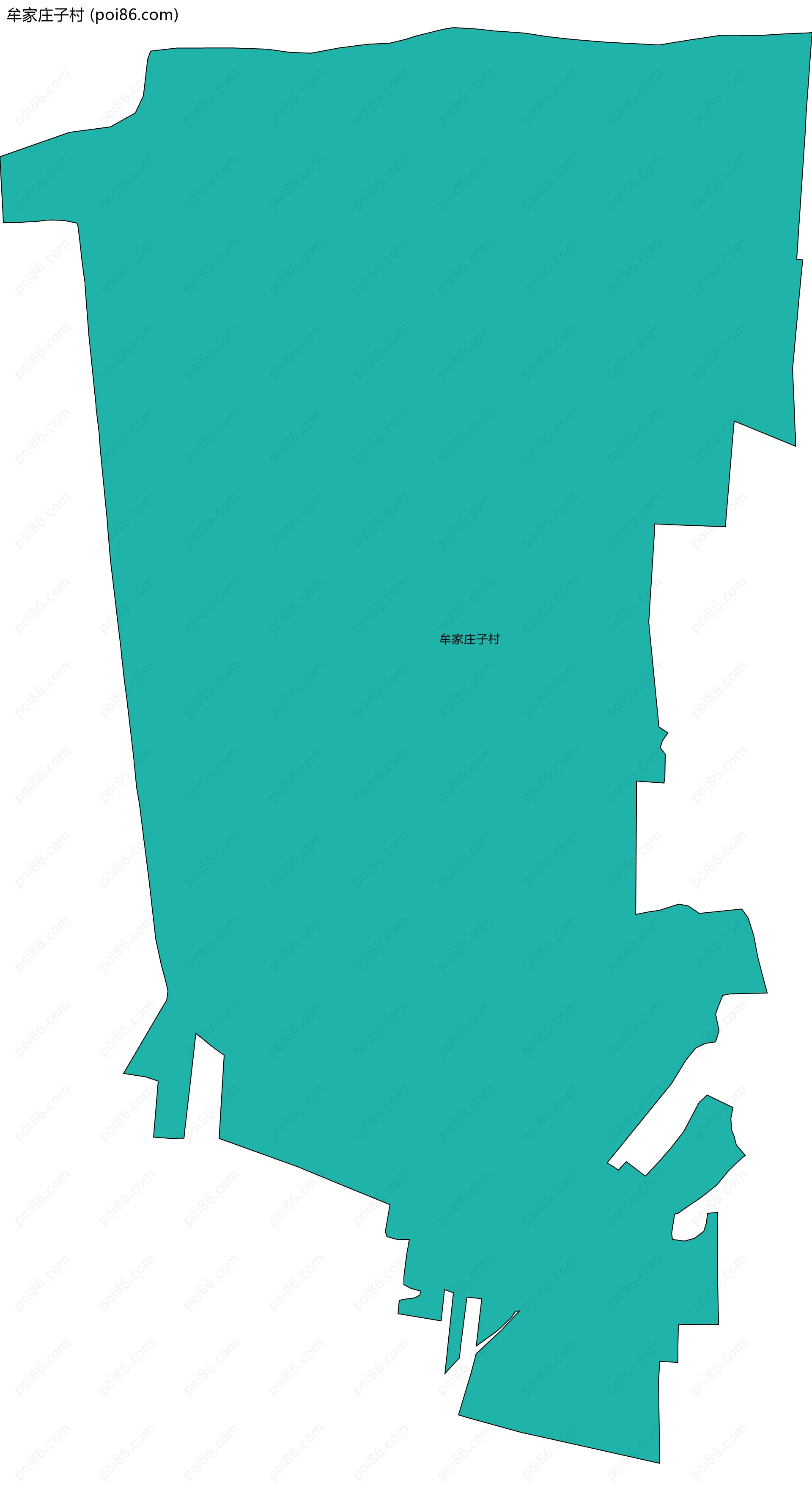 牟家庄子村边界地图