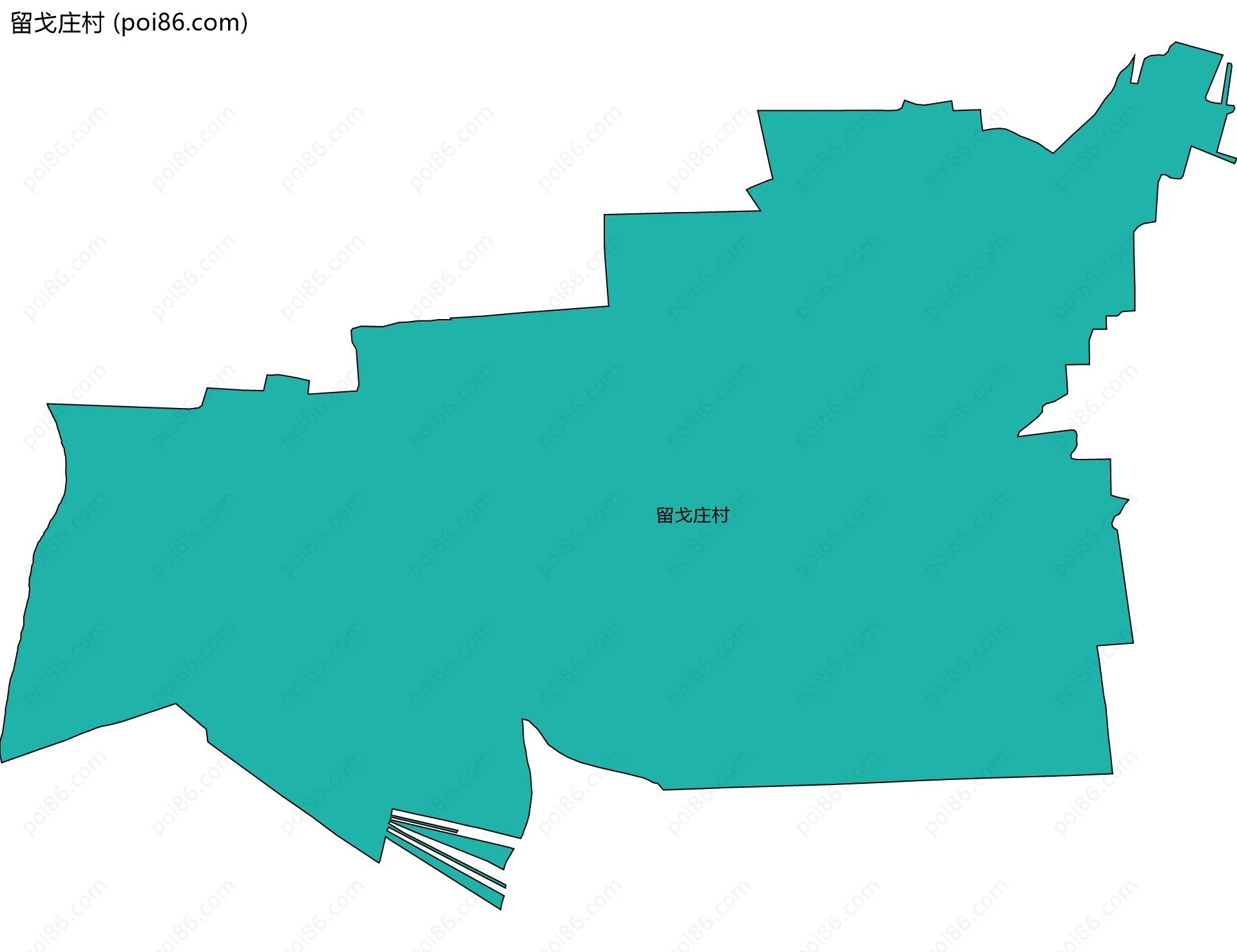 留戈庄村边界地图