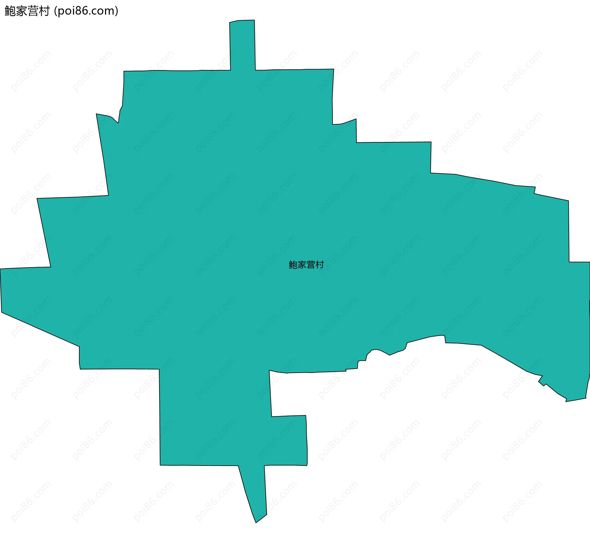 鲍家营村边界地图