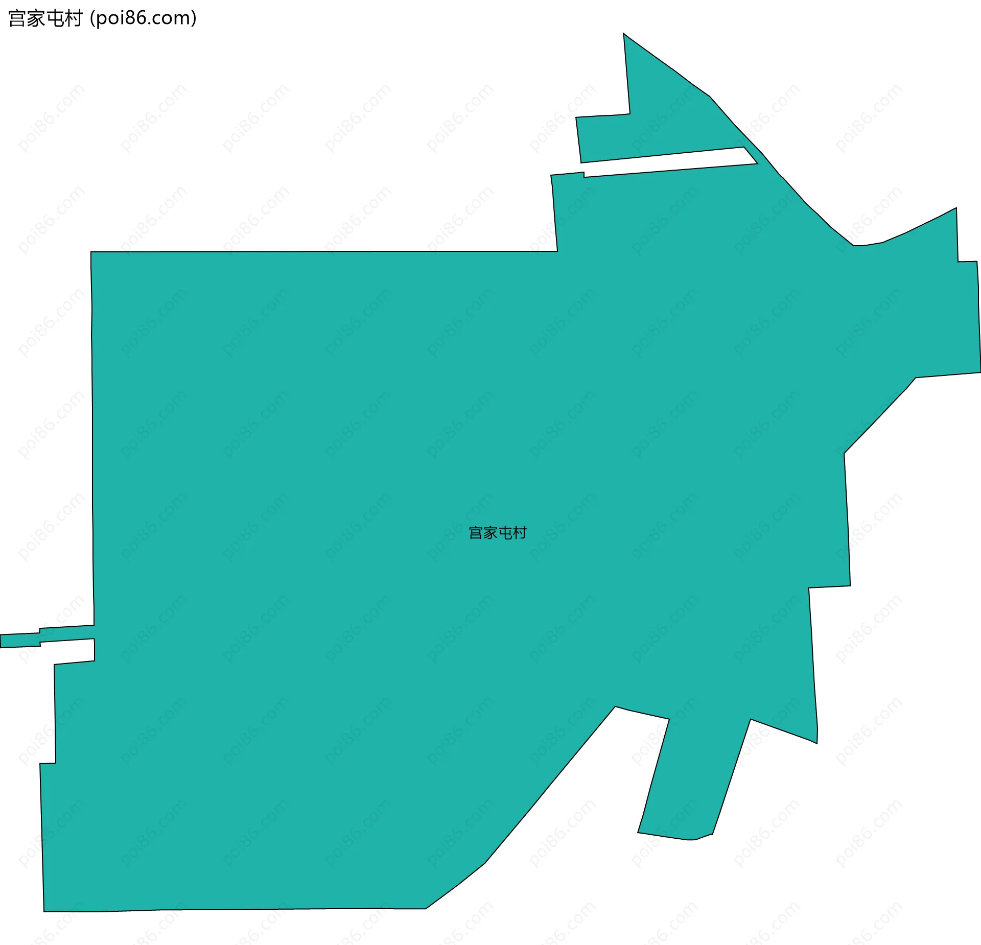 宫家屯村边界地图