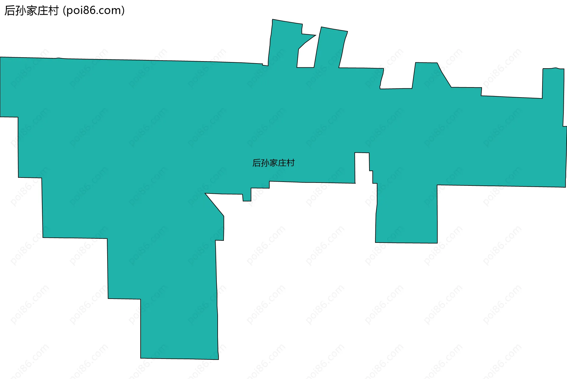 后孙家庄村边界地图