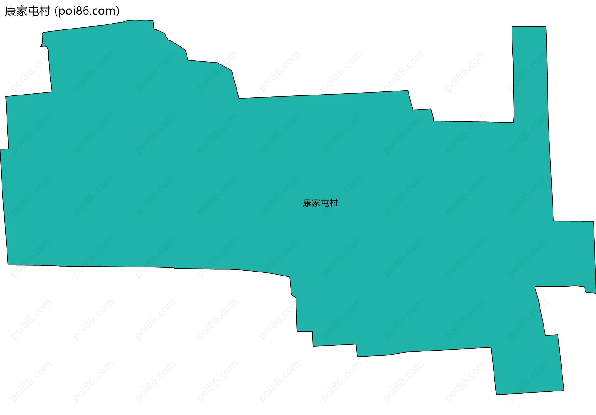 康家屯村边界地图