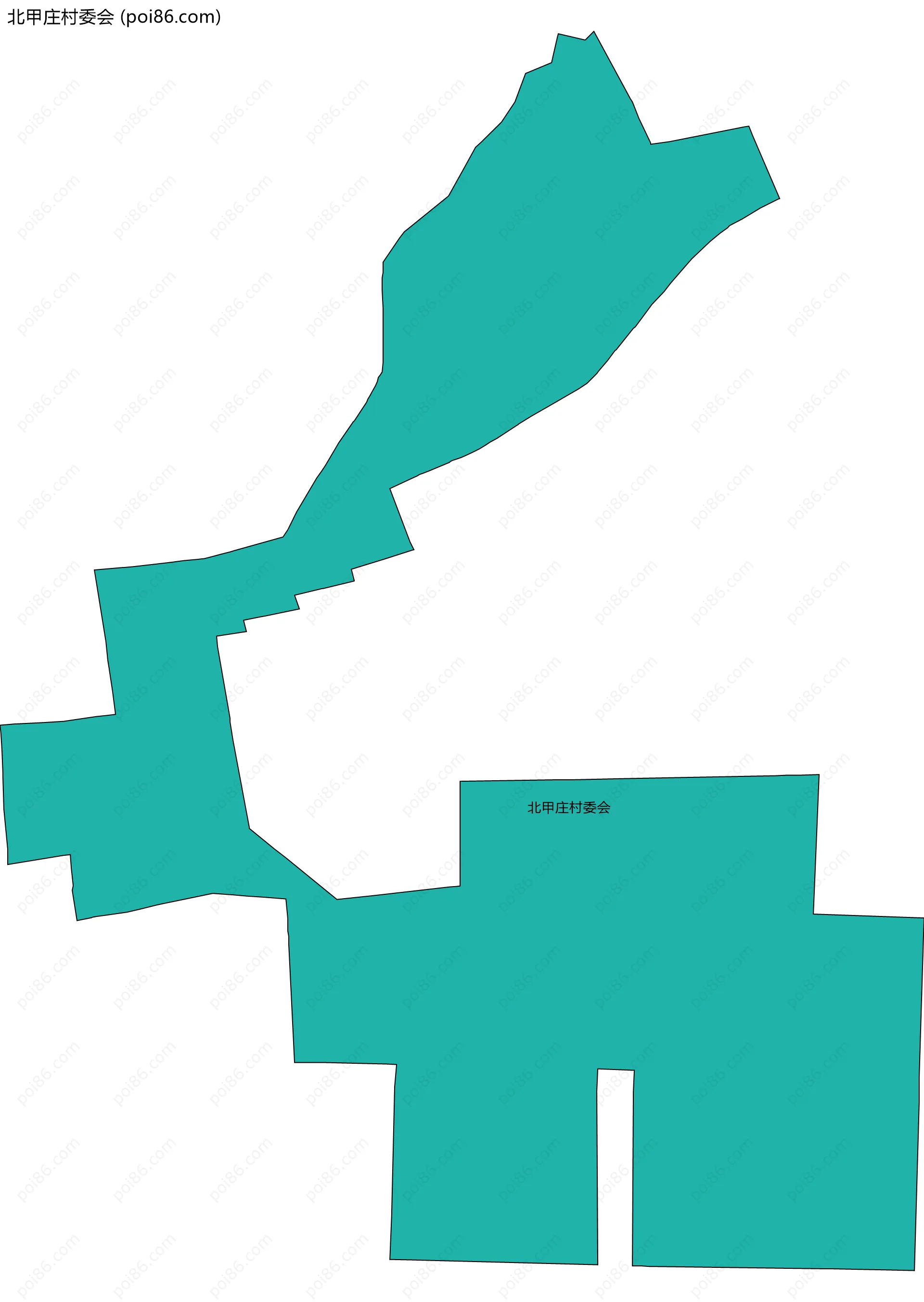 北甲庄村委会边界地图