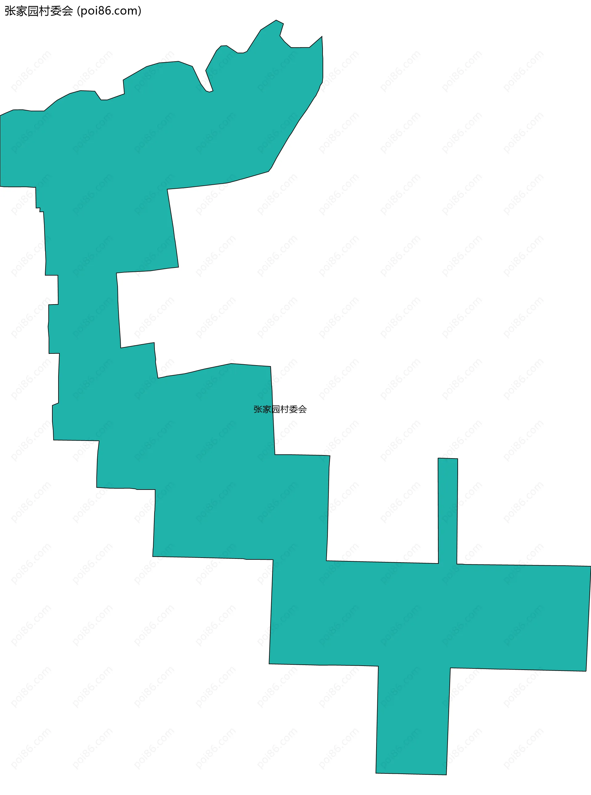 张家园村委会边界地图
