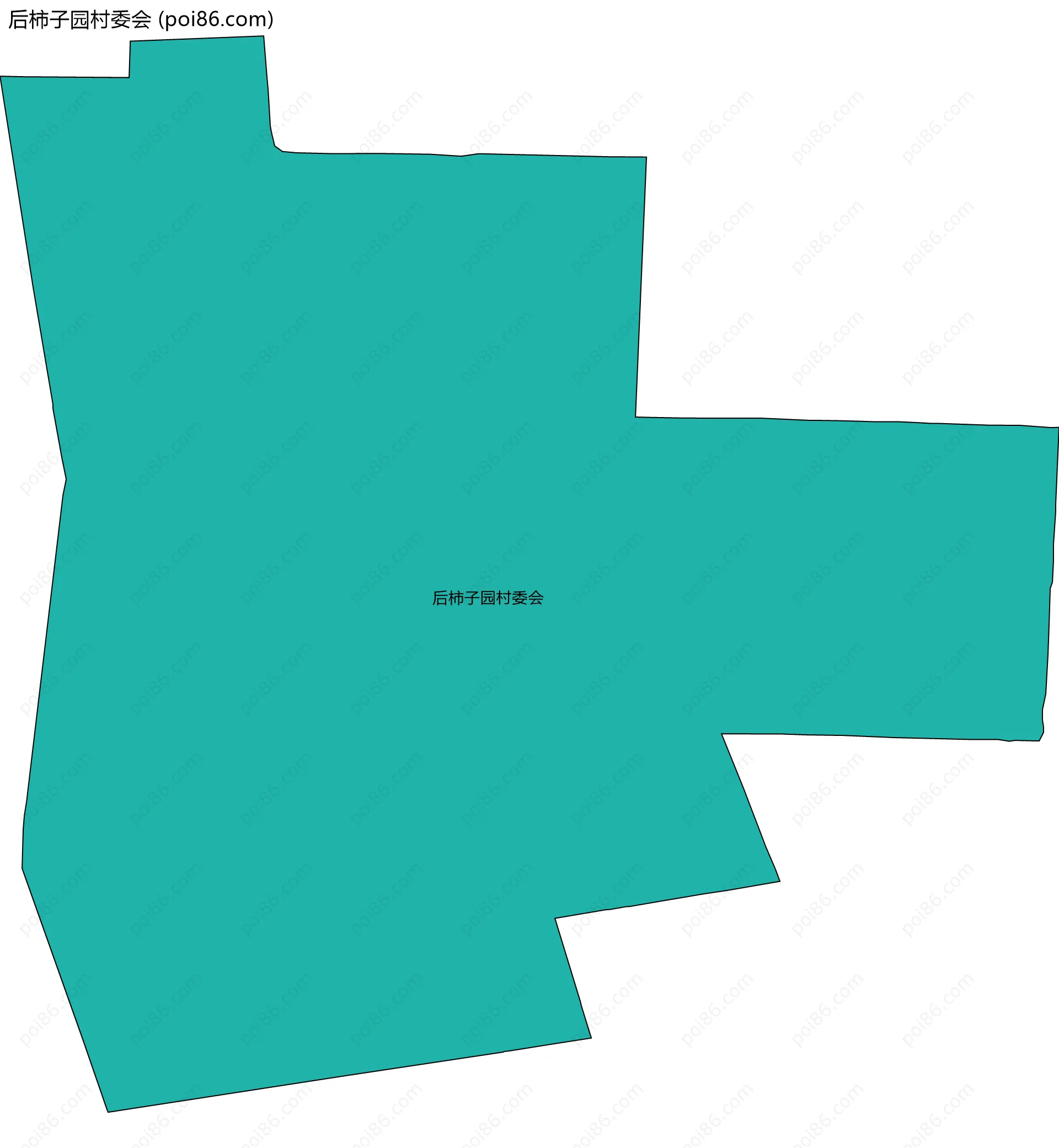 后柿子园村委会边界地图