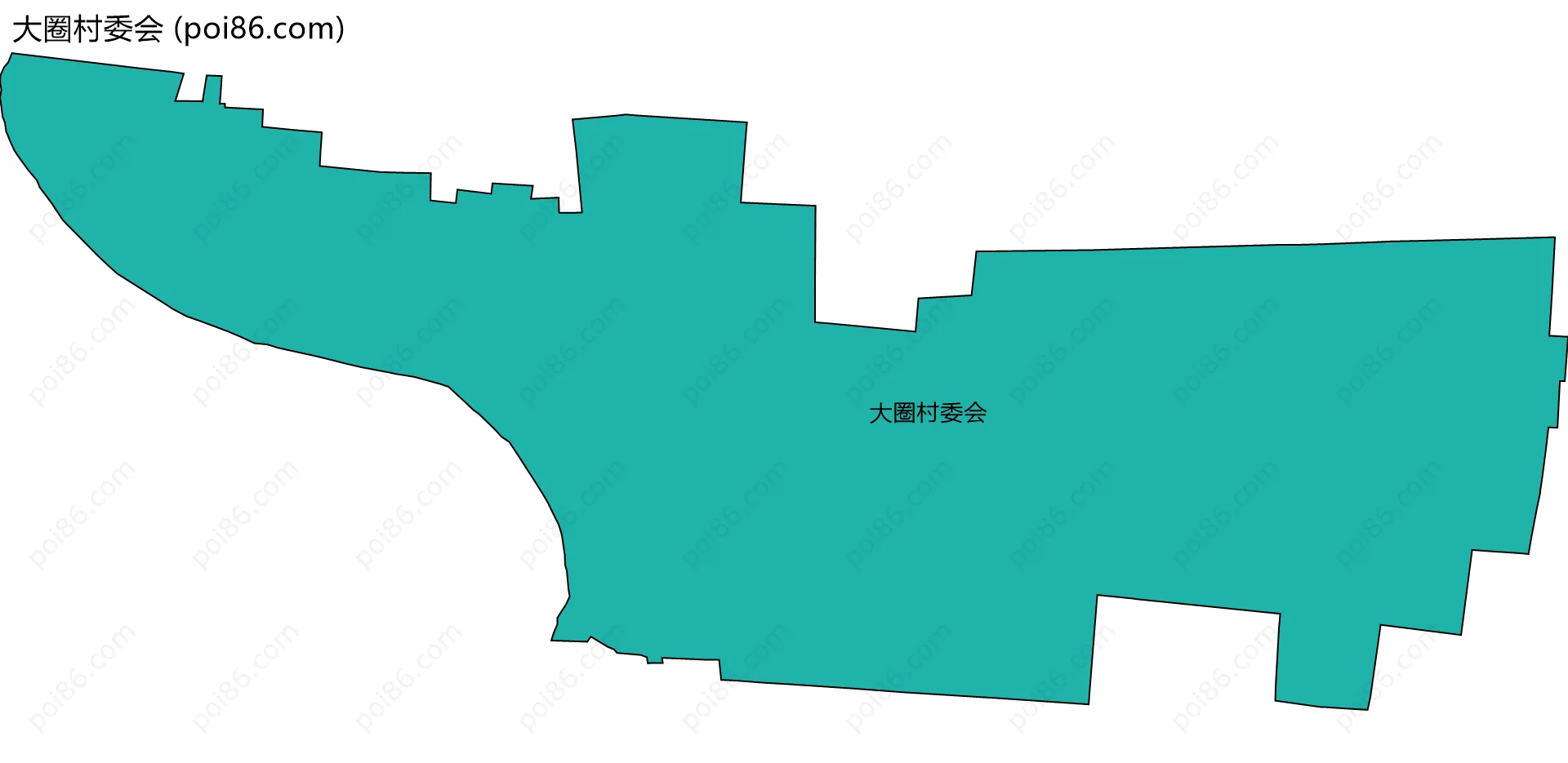 大圈村委会边界地图
