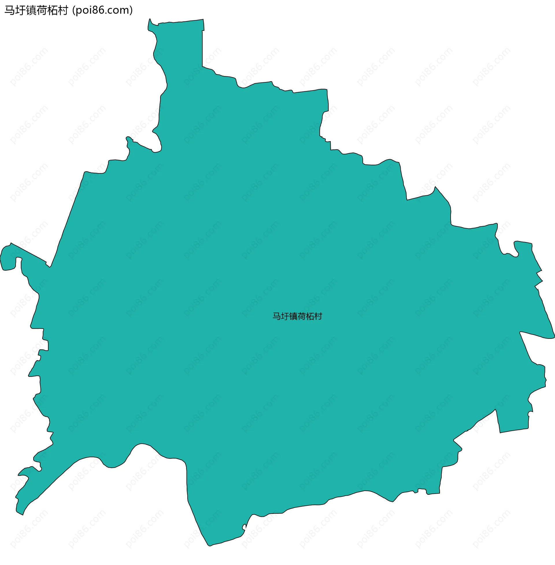 马圩镇荷柘村边界地图