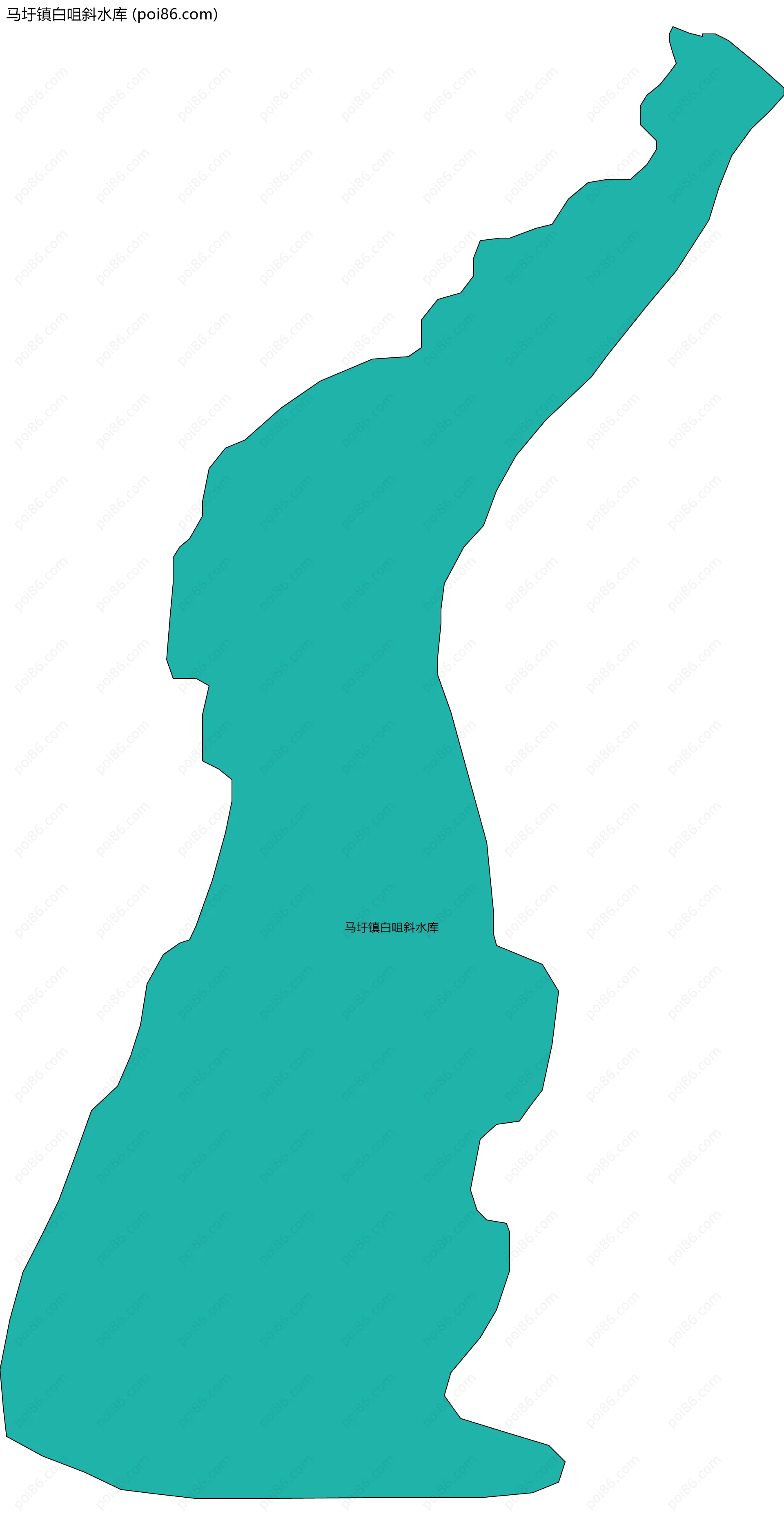 马圩镇白咀斜水库边界地图