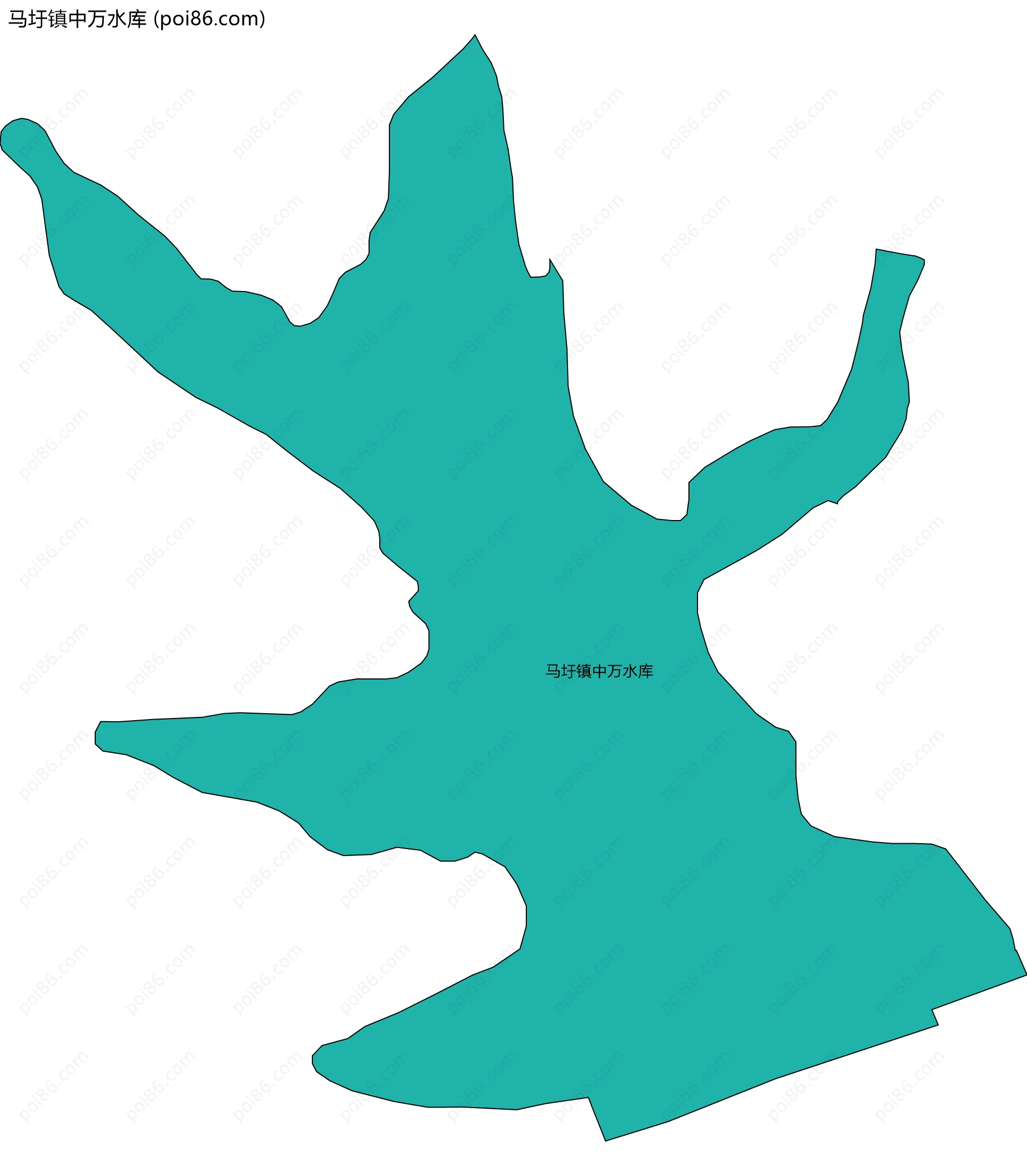 马圩镇中万水库边界地图