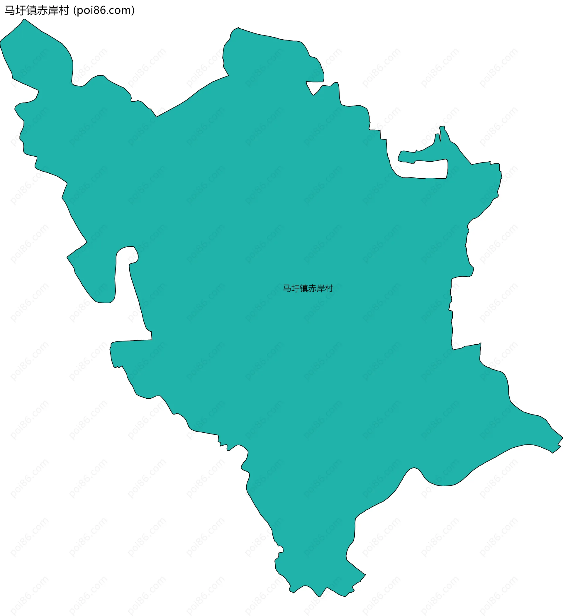 马圩镇赤岸村边界地图