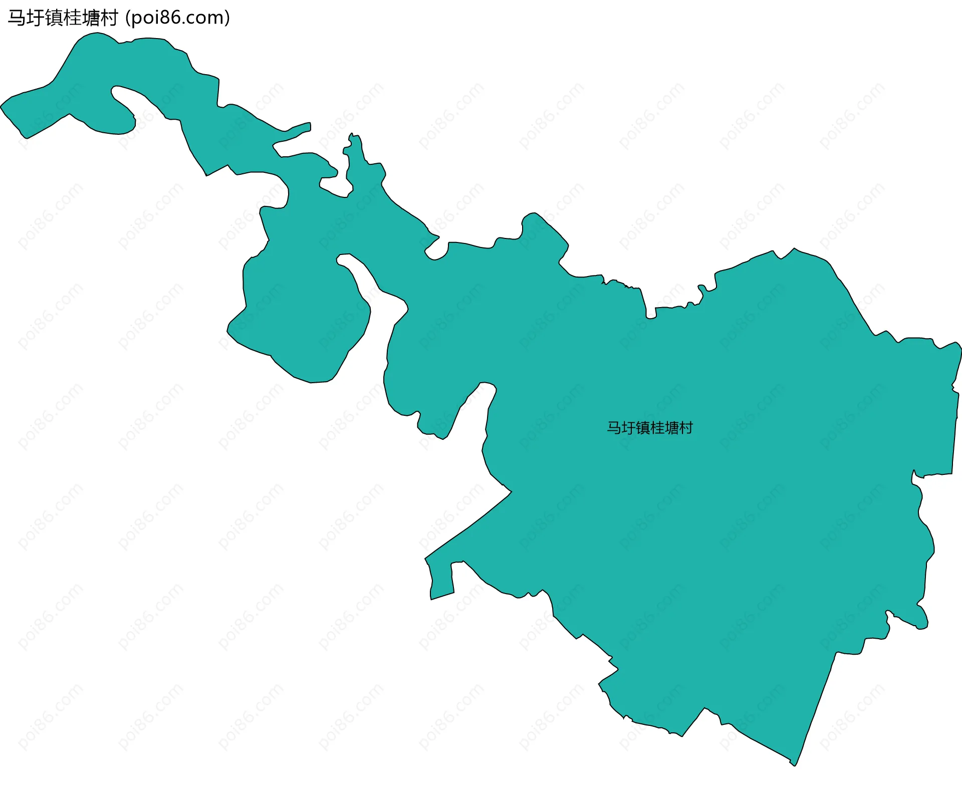 马圩镇桂塘村边界地图