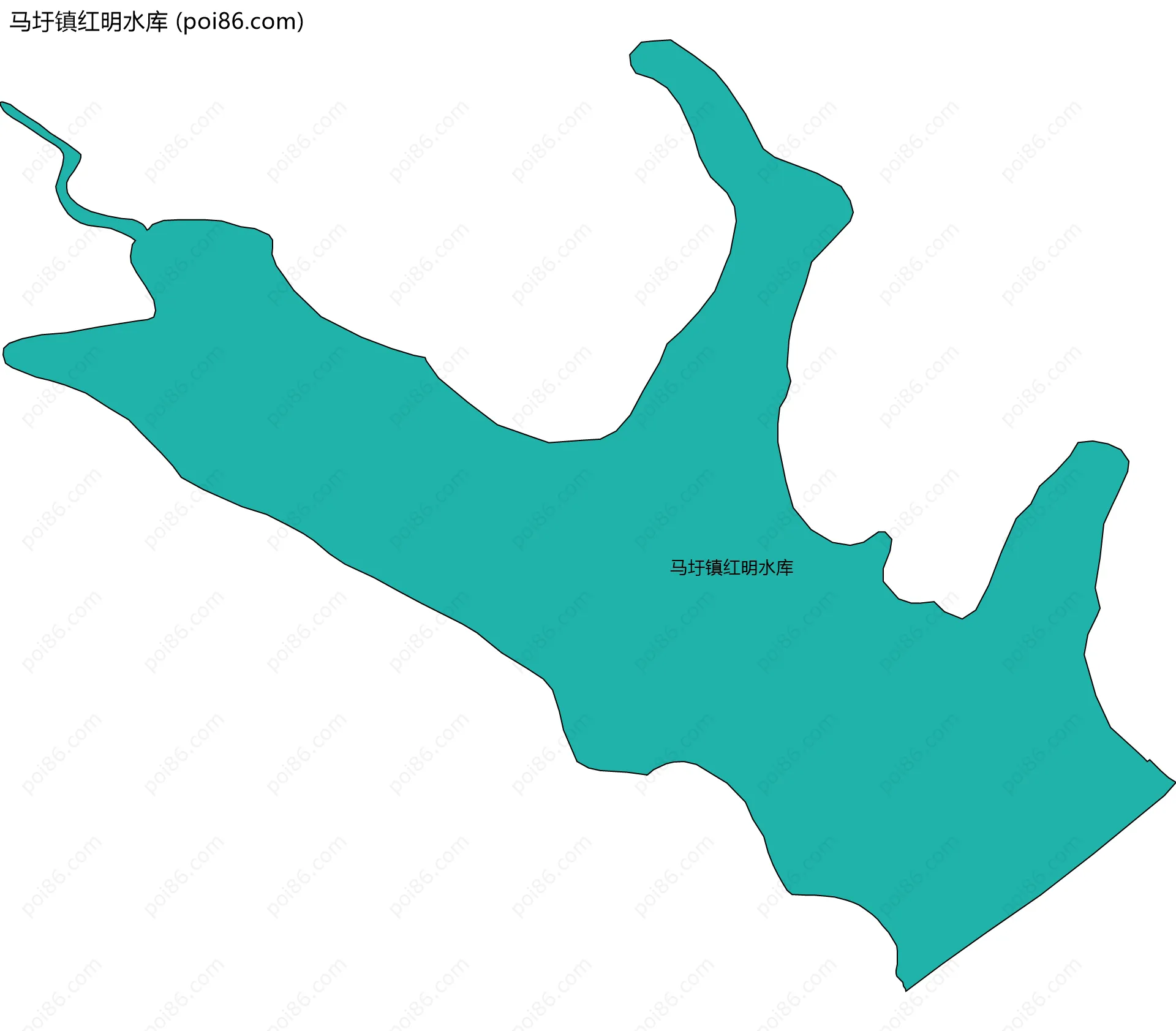 马圩镇红明水库边界地图