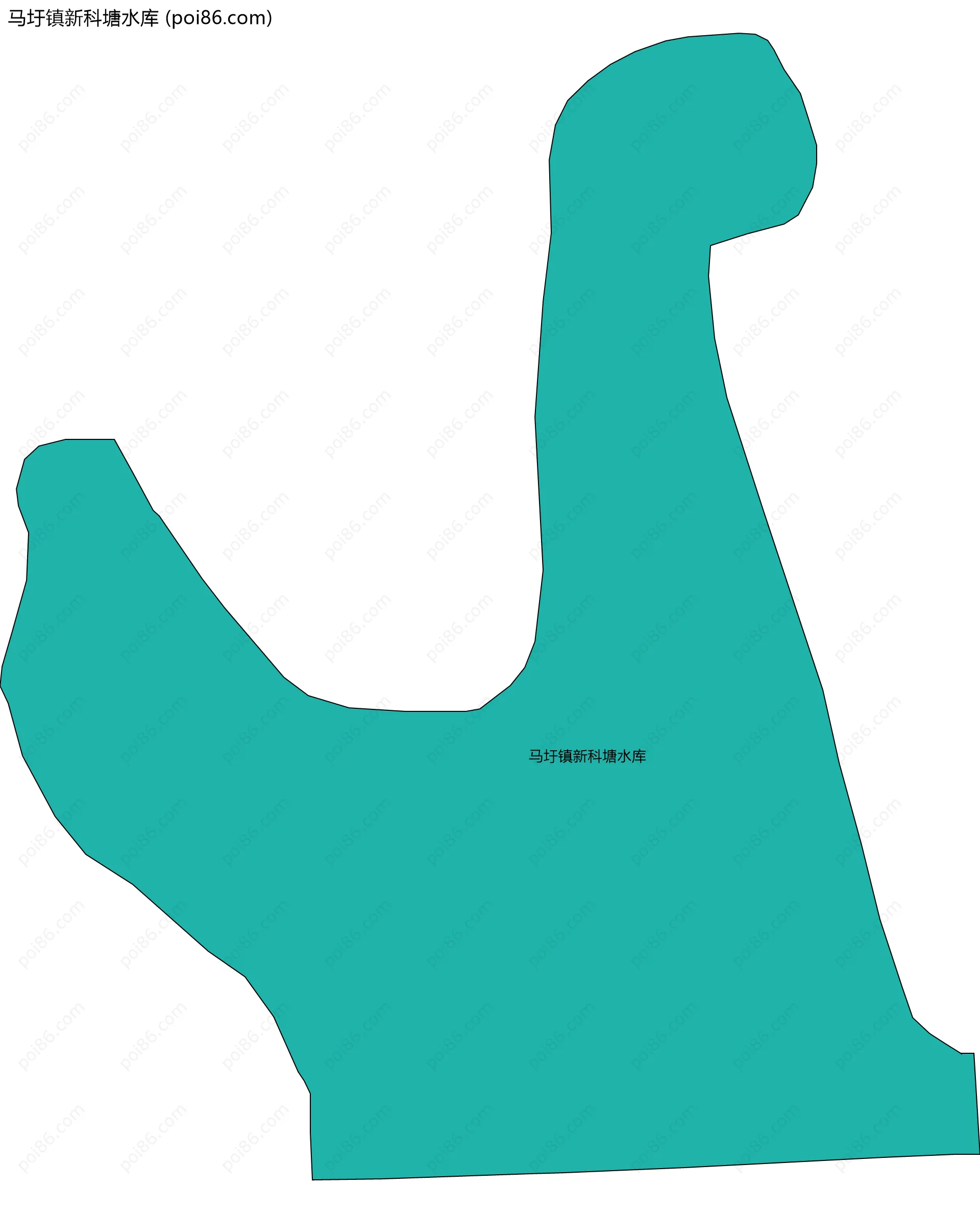马圩镇新科塘水库边界地图