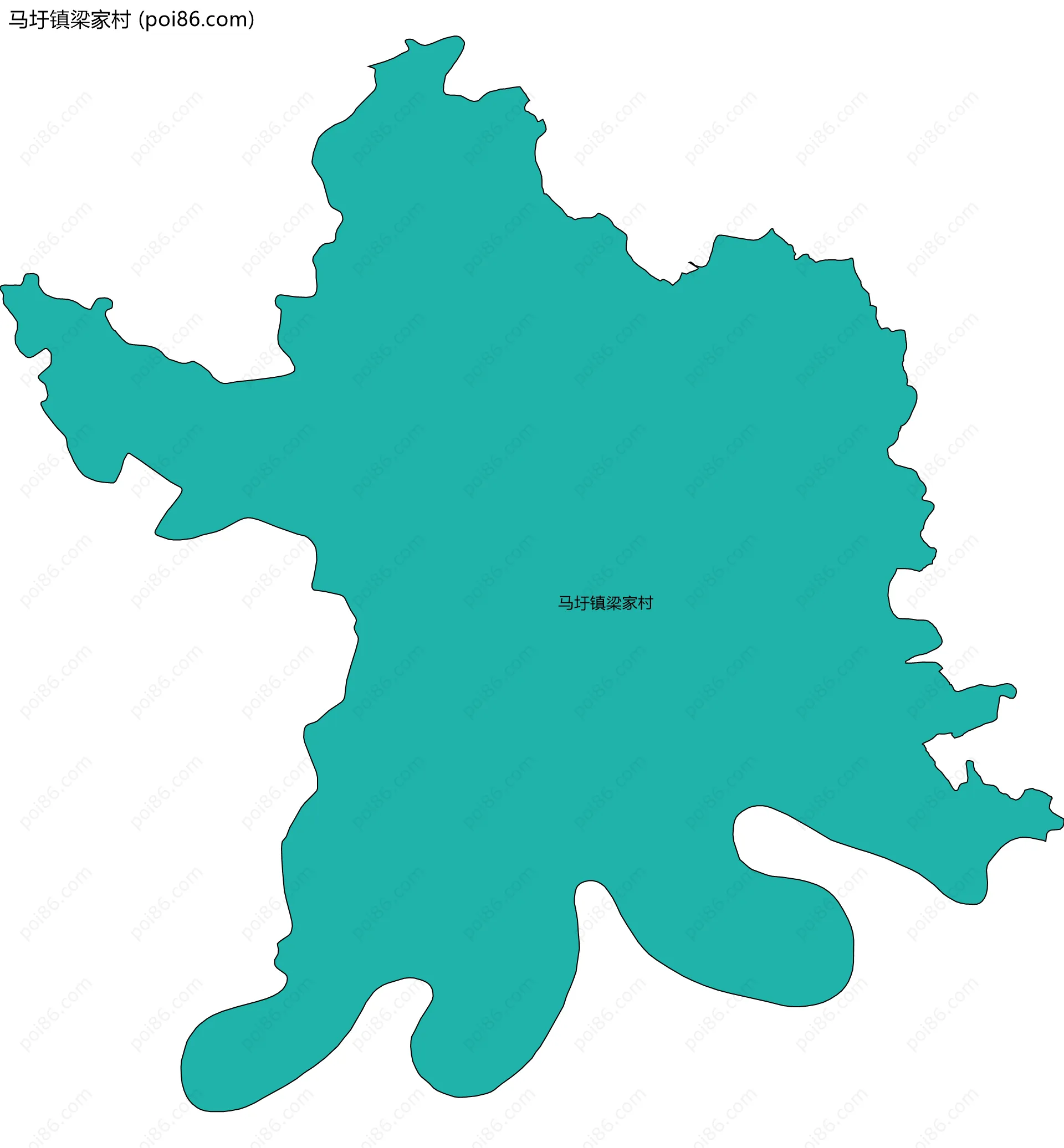 马圩镇梁家村边界地图