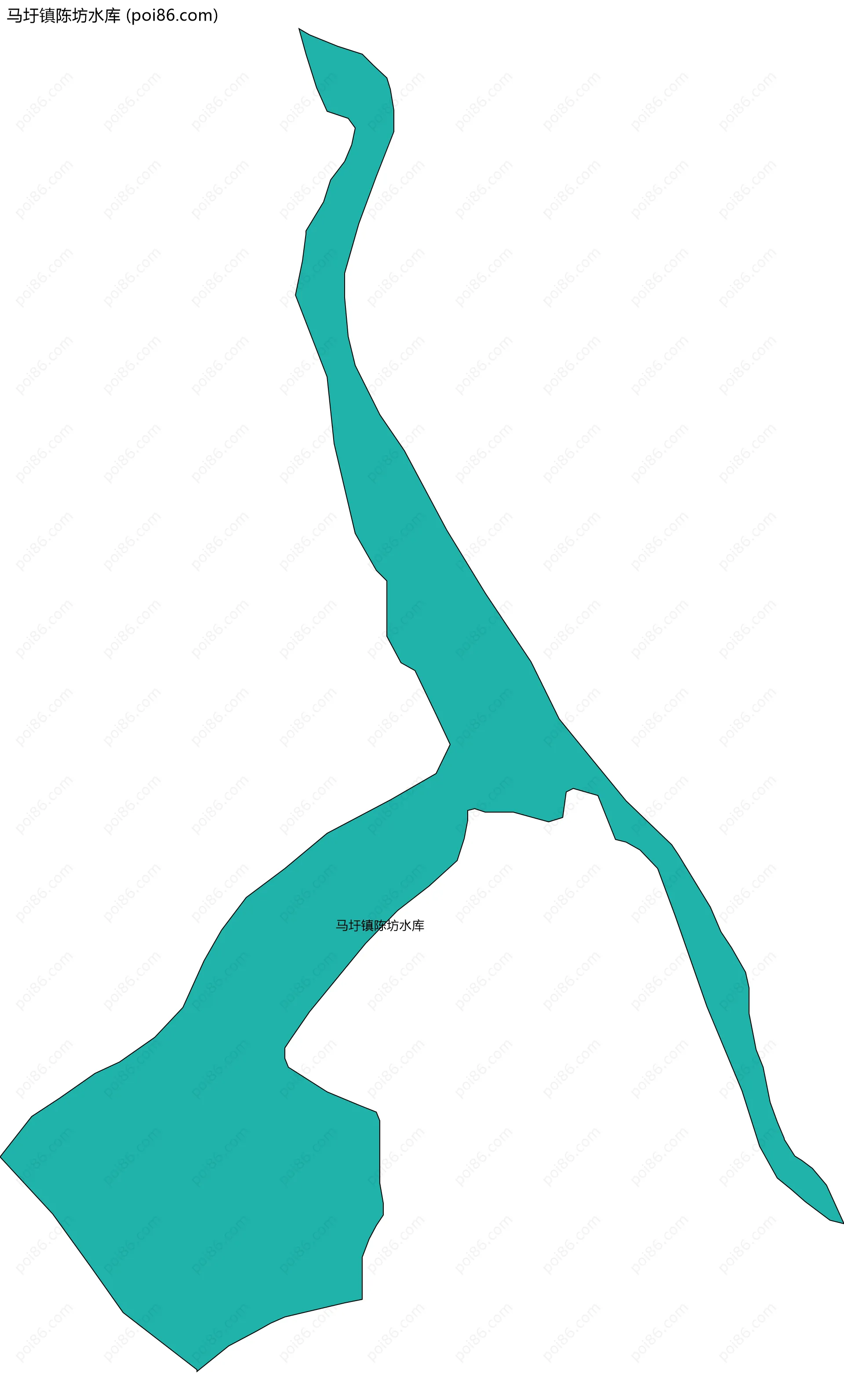 马圩镇陈坊水库边界地图